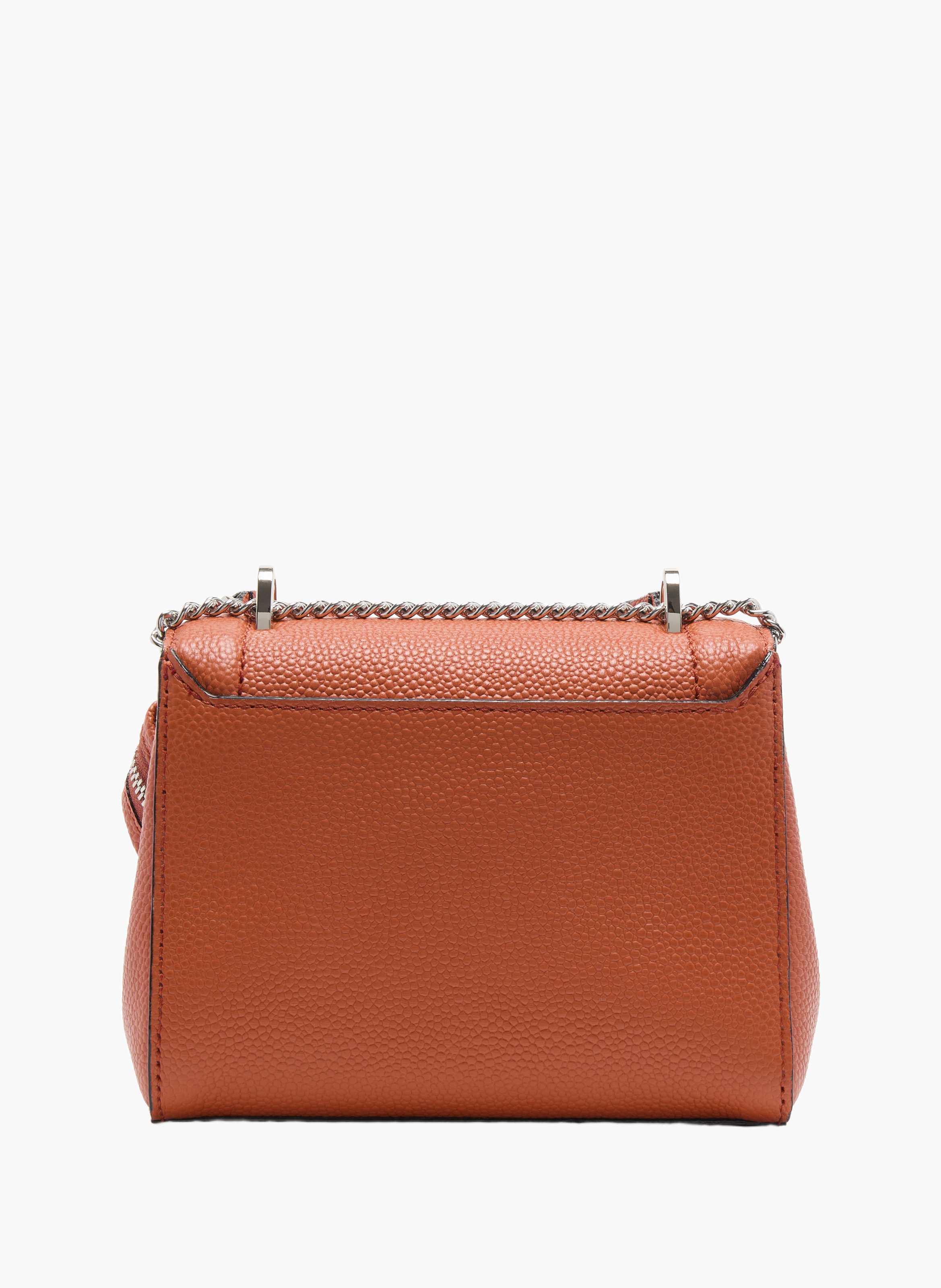 Sac à rabat s - ninon by lancel, cuir de vachette grainé et lisse, orange, finition métallisée, rabat avec fermoir métallique. LANCEL Orange