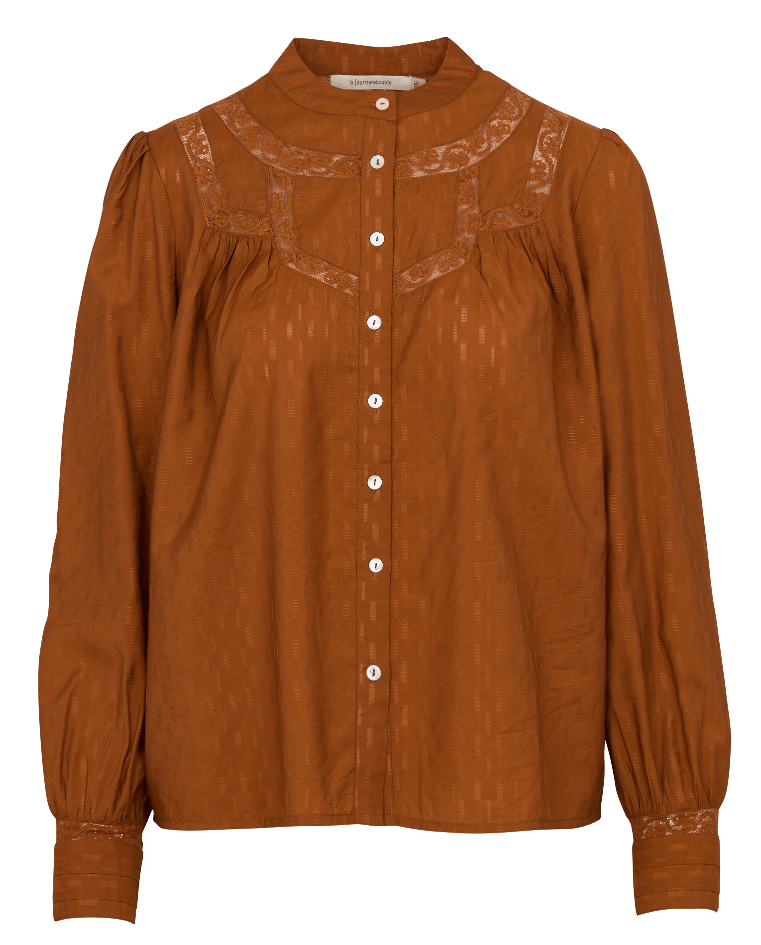 Blouse met ronde hals LA FEE MARABOUTEE Bruin