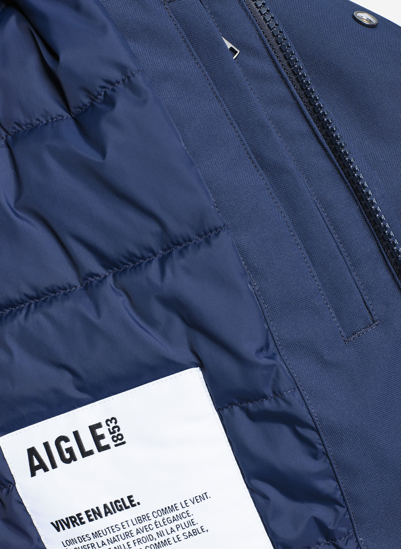 Parka droite à capuche AIGLE Bleu