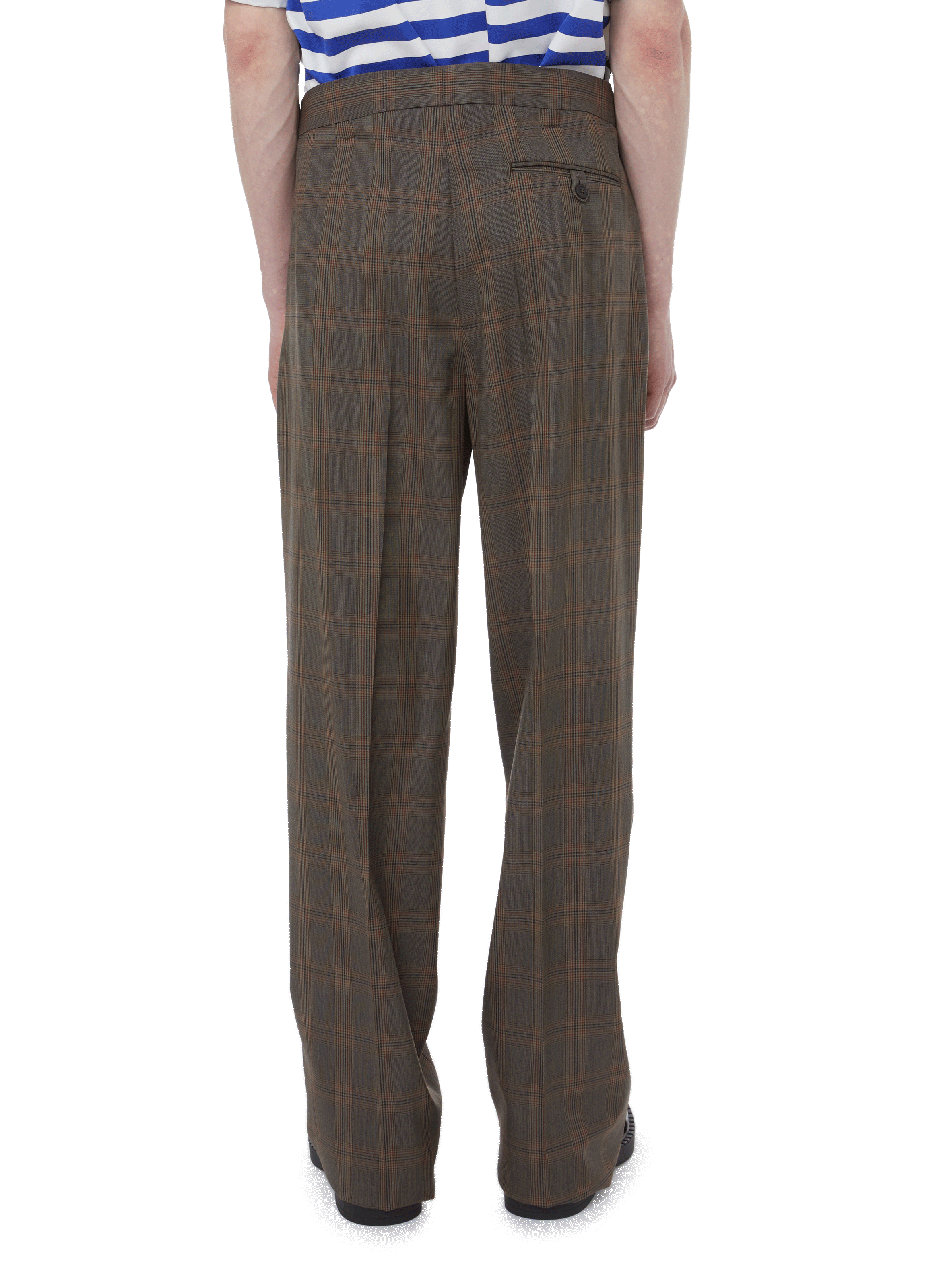 Prince of Wales check wool trousers PRADA Brown