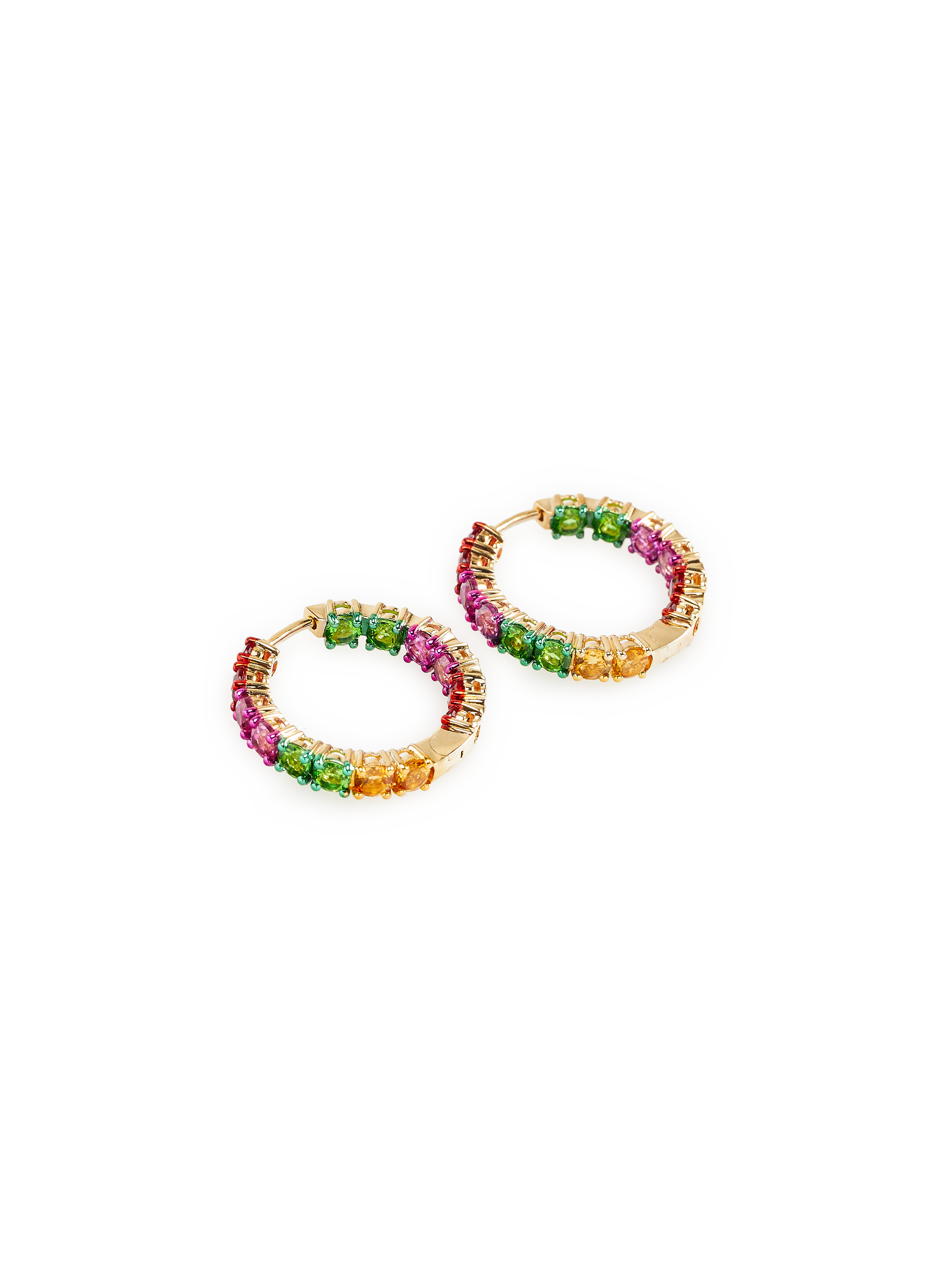 Yellow gold hoop earrings YVONNE LÉON Multicolour