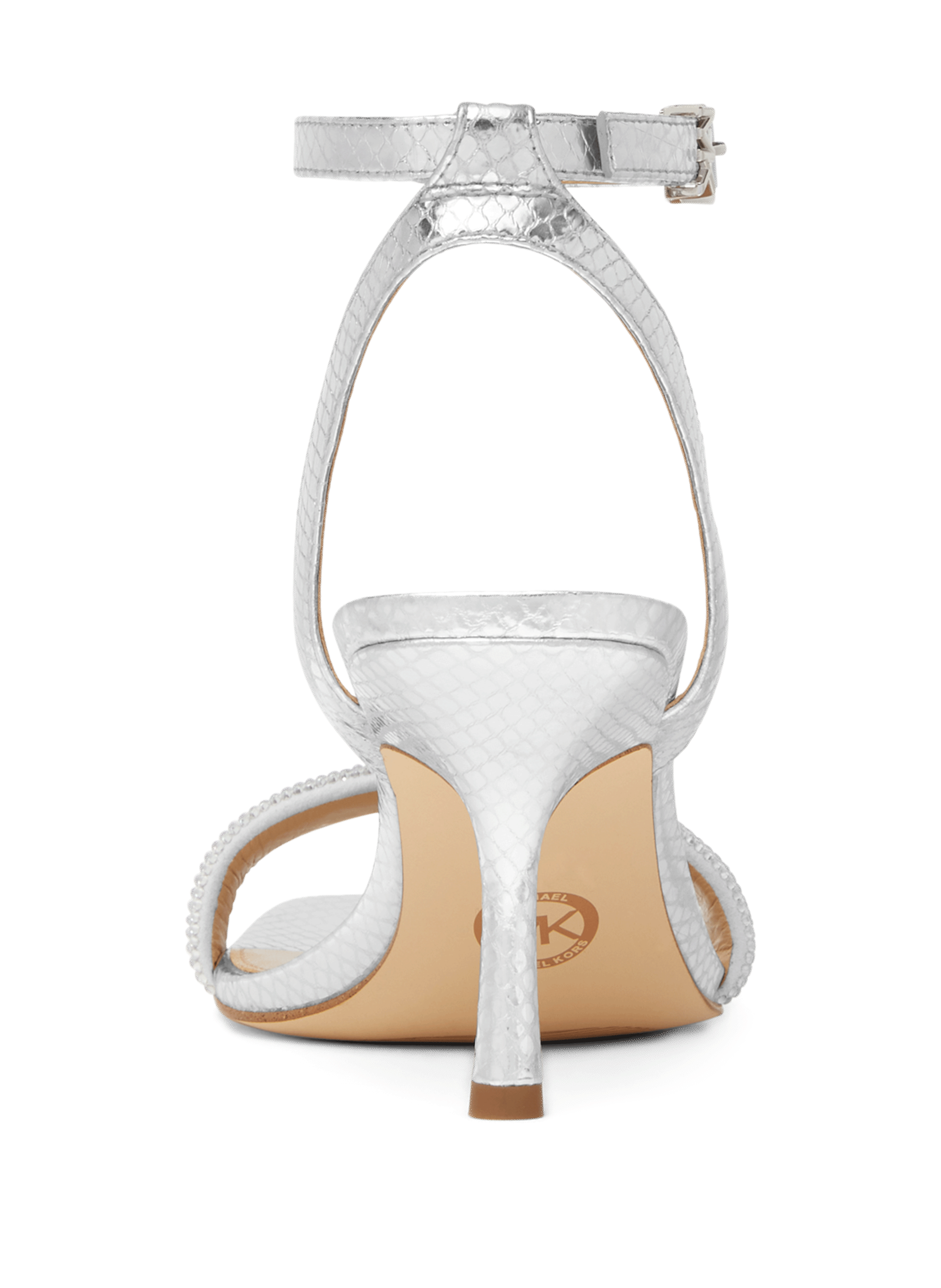 Sandales Carrie en cuir et strass MICHAEL KORS Argent