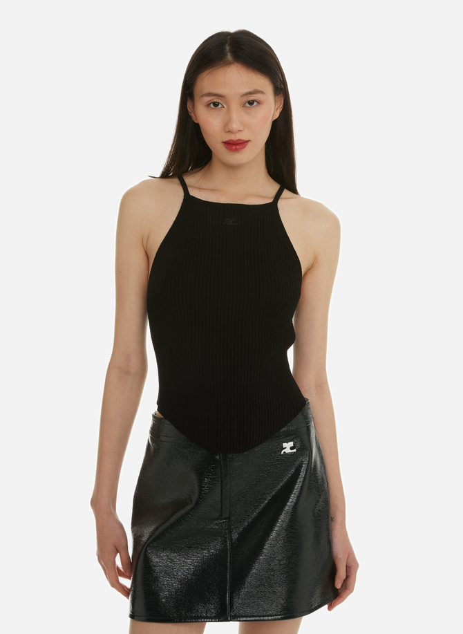 Ribbed top with COURRÈGES logo