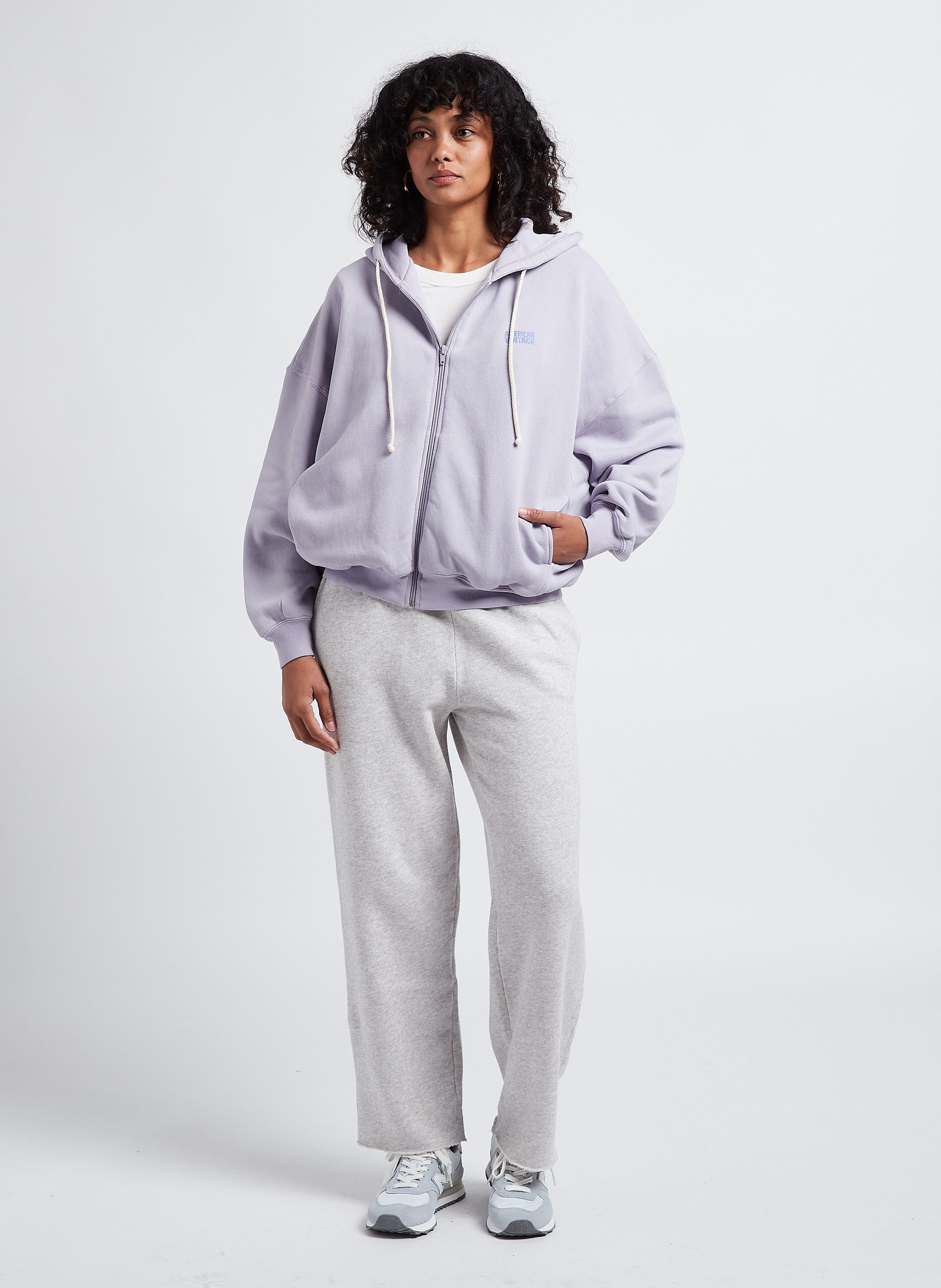 Tee-shirt court col rond en coton gamipy AMERICAN VINTAGE Blanc