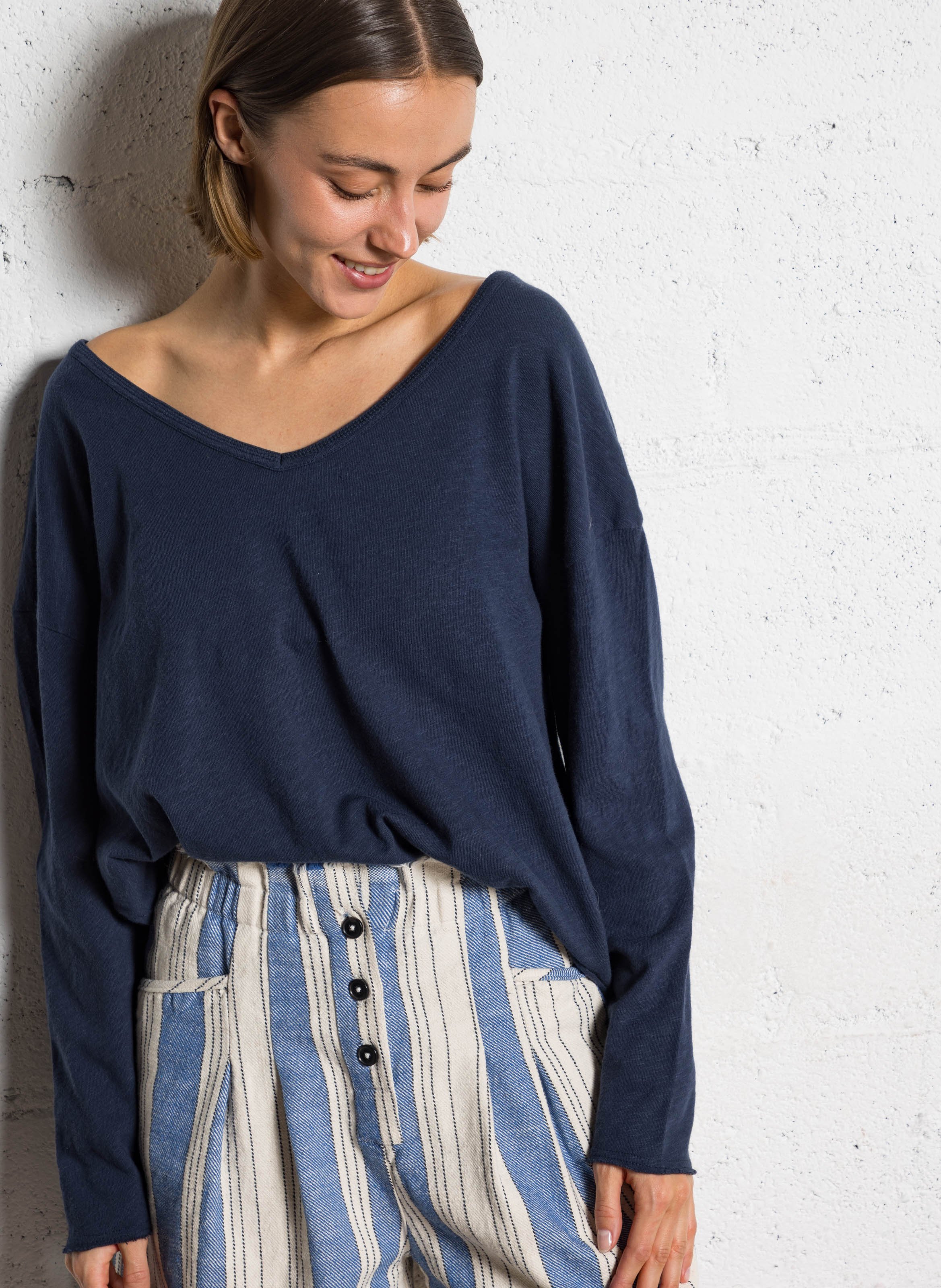 Tee-shirt manches longues en coton sonoma AMERICAN VINTAGE Bleu