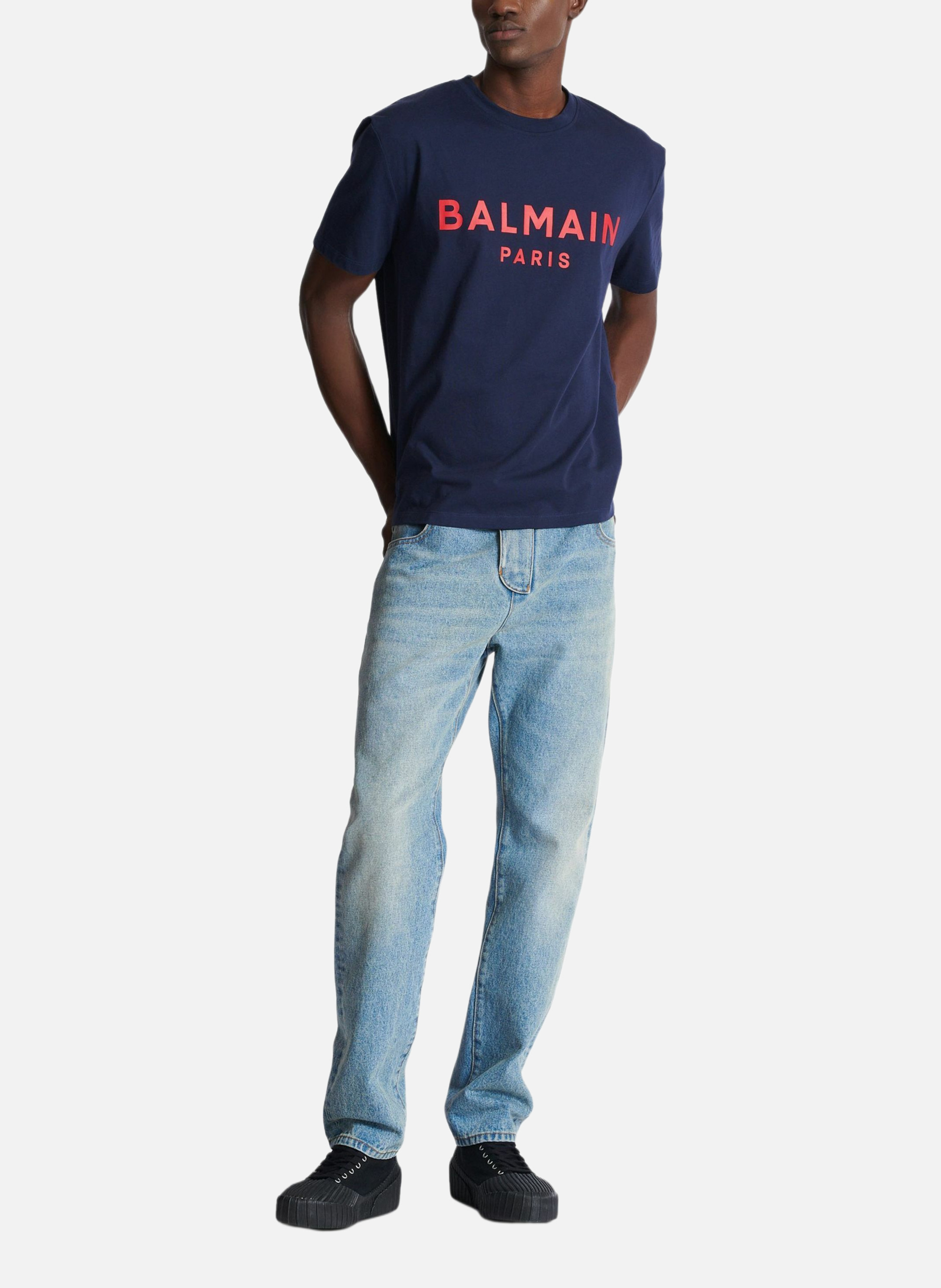 T-shirt imprimé balmain paris BALMAIN Bleu