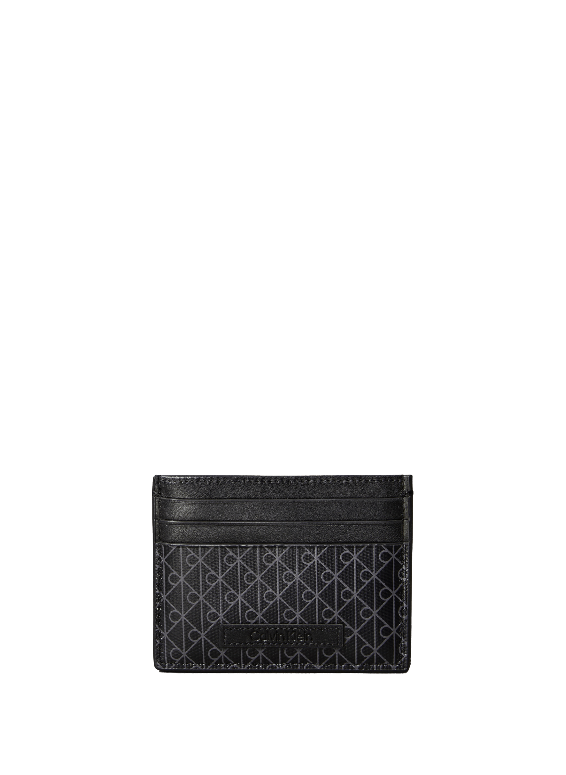 CALVIN KLEIN Porte-cartes imprimé monogramme Noir