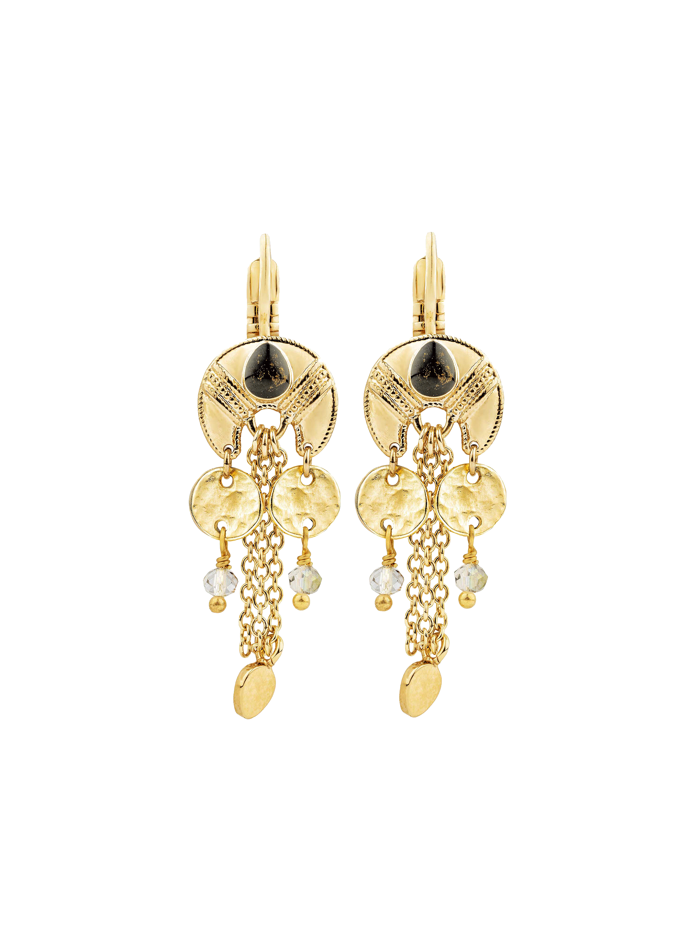 Boucles d'oreilles pendantes avec chaînes karala HIPANEMA Noir