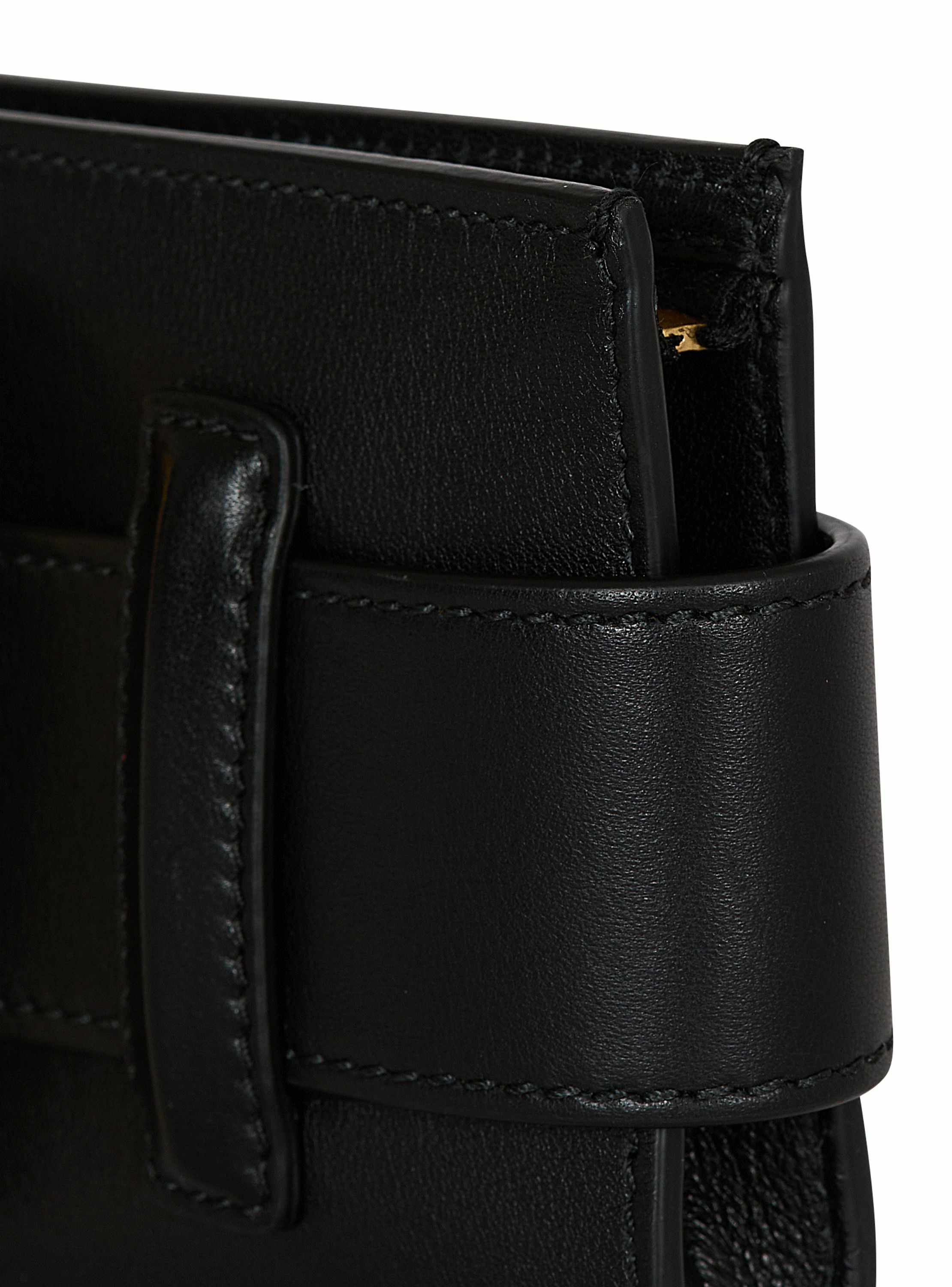 Pochette anthem en cuir de veau BALMAIN Noir