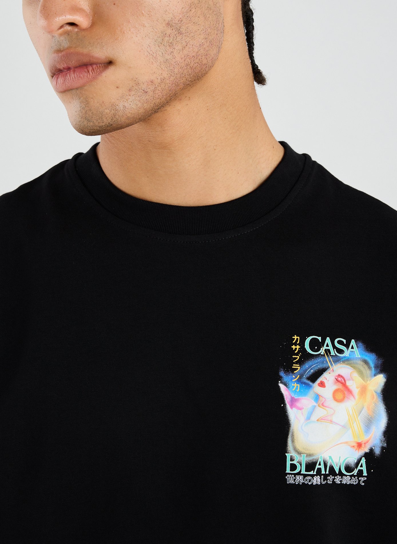 Cotton Galactic Connection T-shirt CASABLANCA PARIS Black