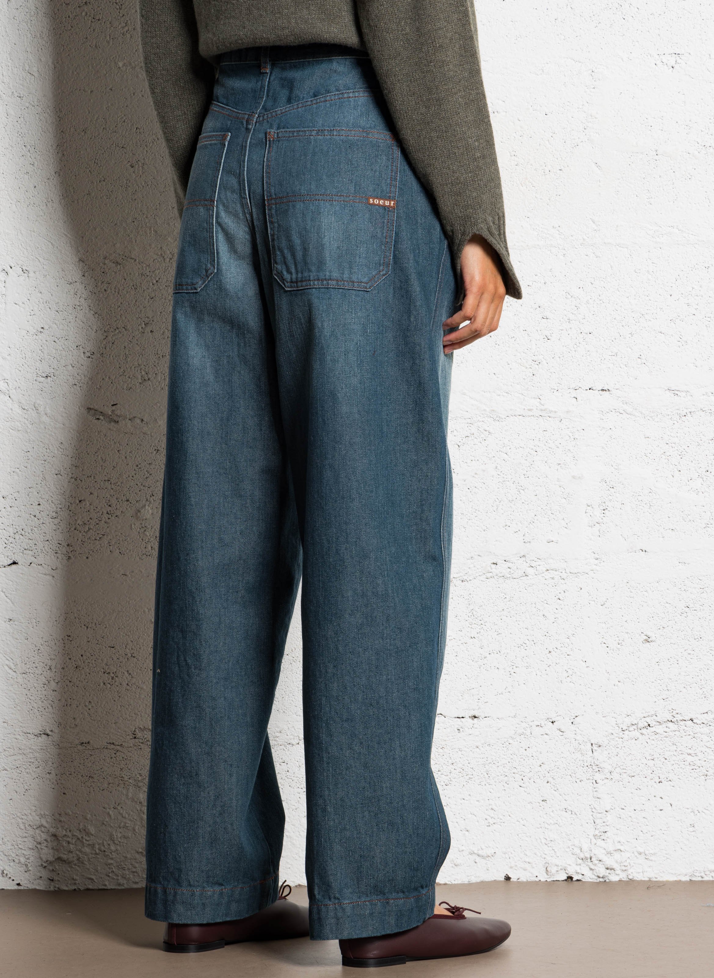 Jean large en coton gabin SOEUR Bleu