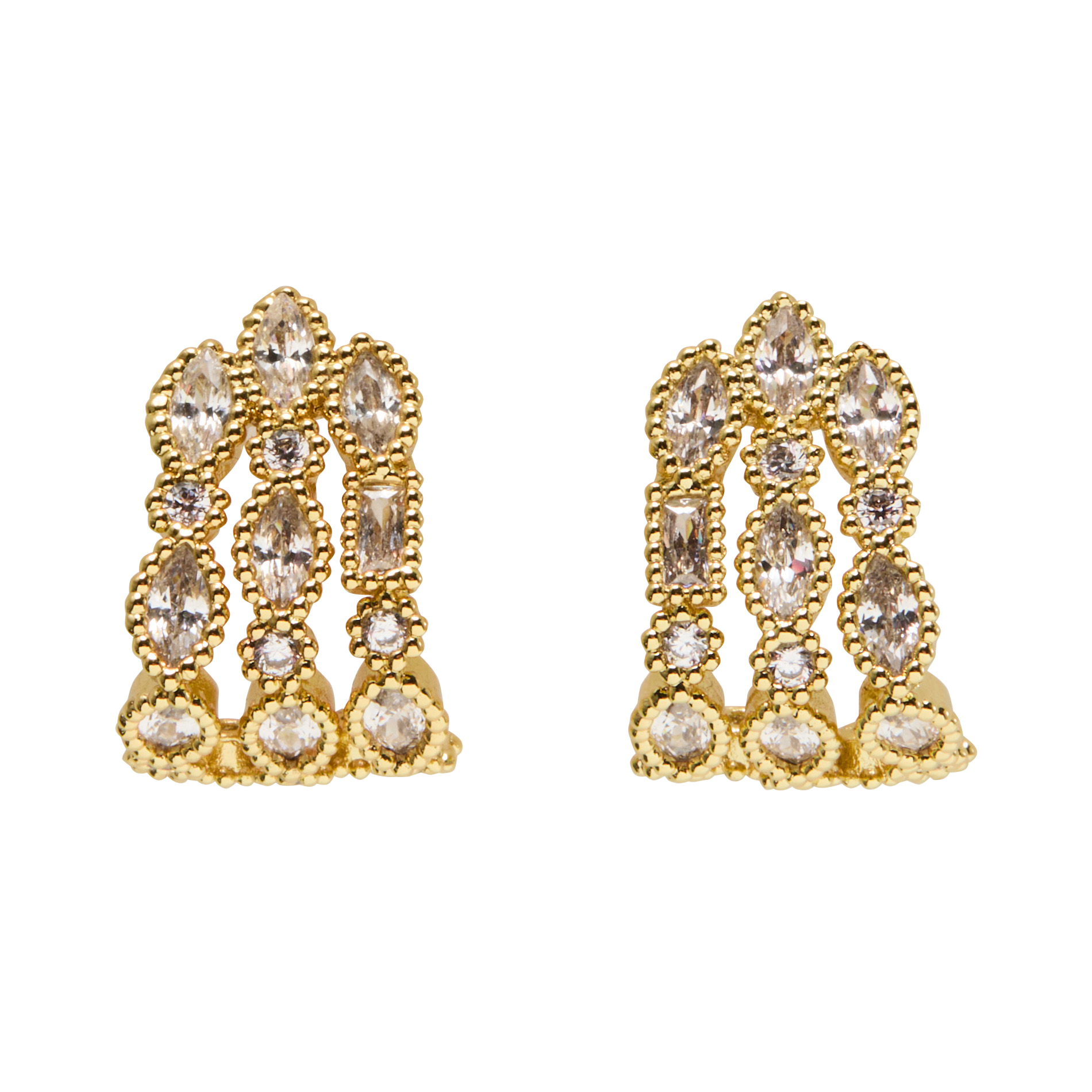 MAJE Boucles d'oreilles en laiton doré mélangé Doré