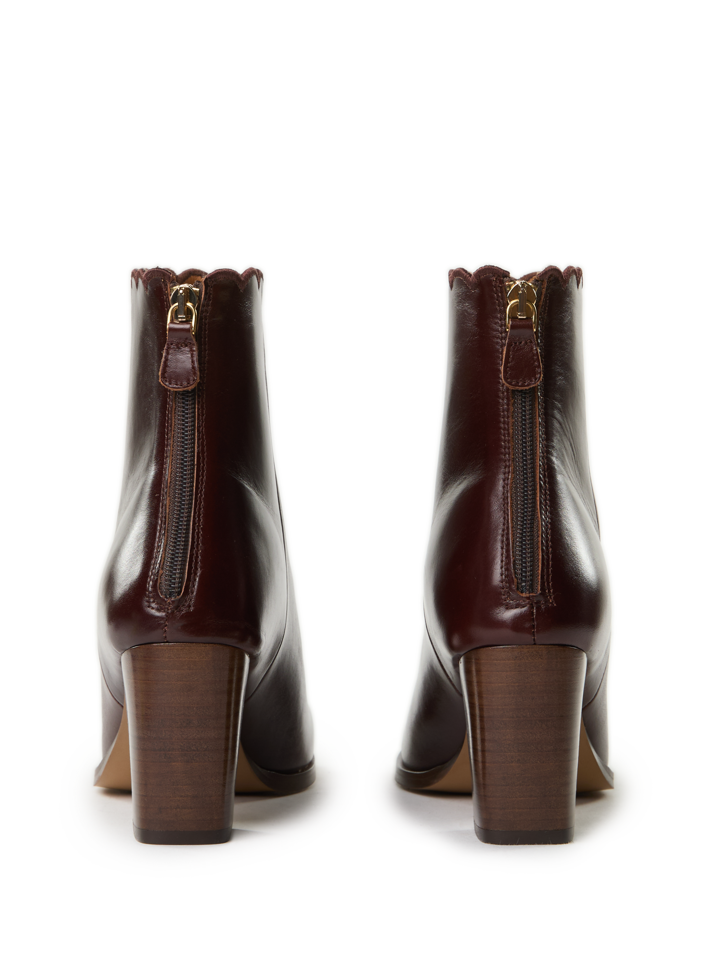 Bottines Giselle à talon en cuir MAISON TOUFET Marron