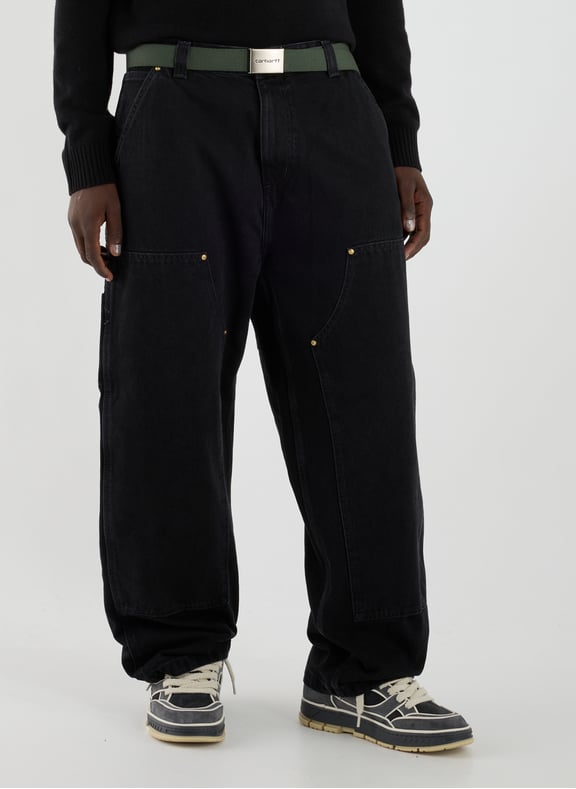 Jean droit multipoches en coton Noir by CARHARTT WIP CARHARTT WIP Jean droit multipoches en coton Noir