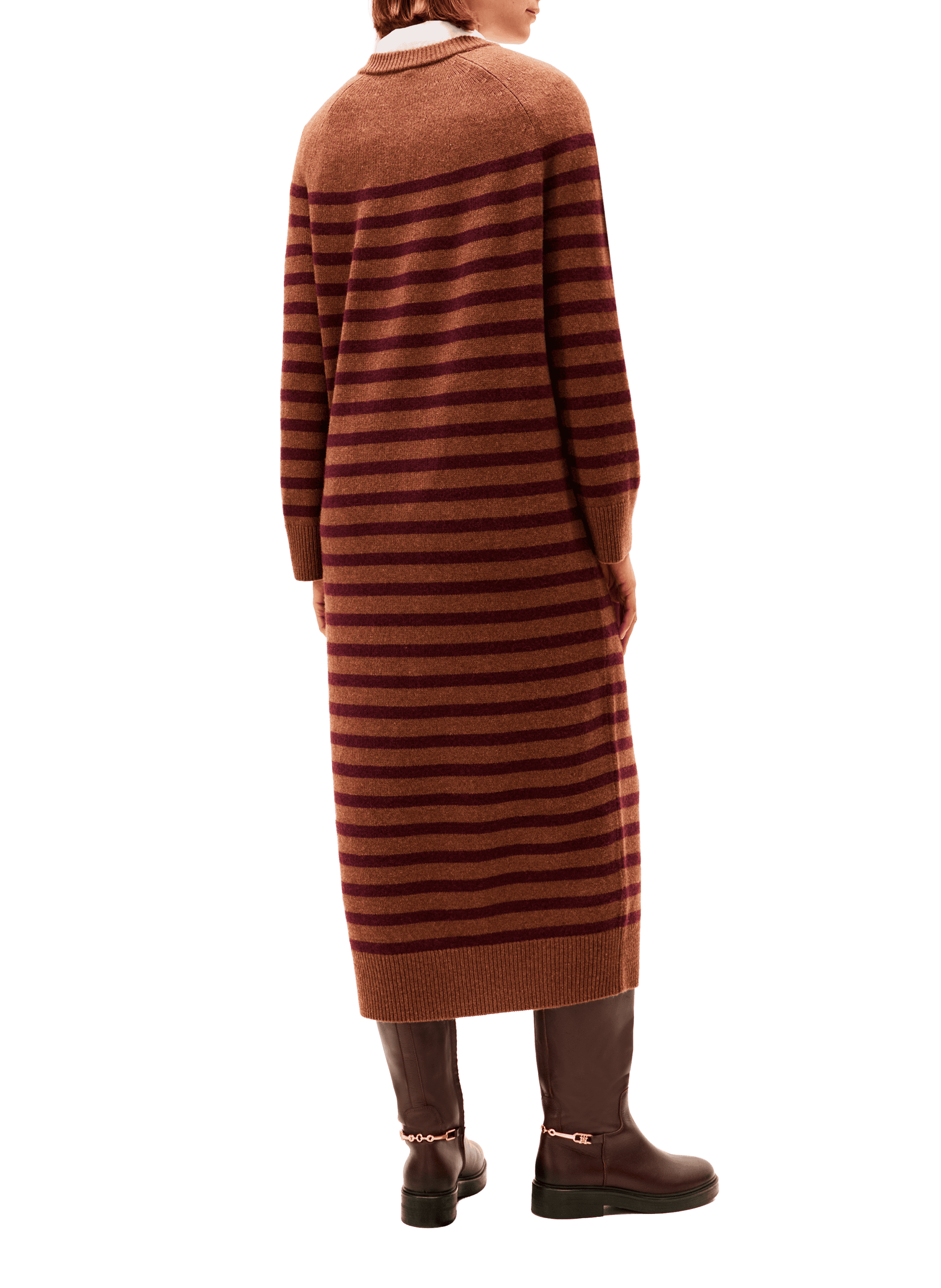 Robe à rayures en laine et cachemire TOMMY HILFIGER Multicolore