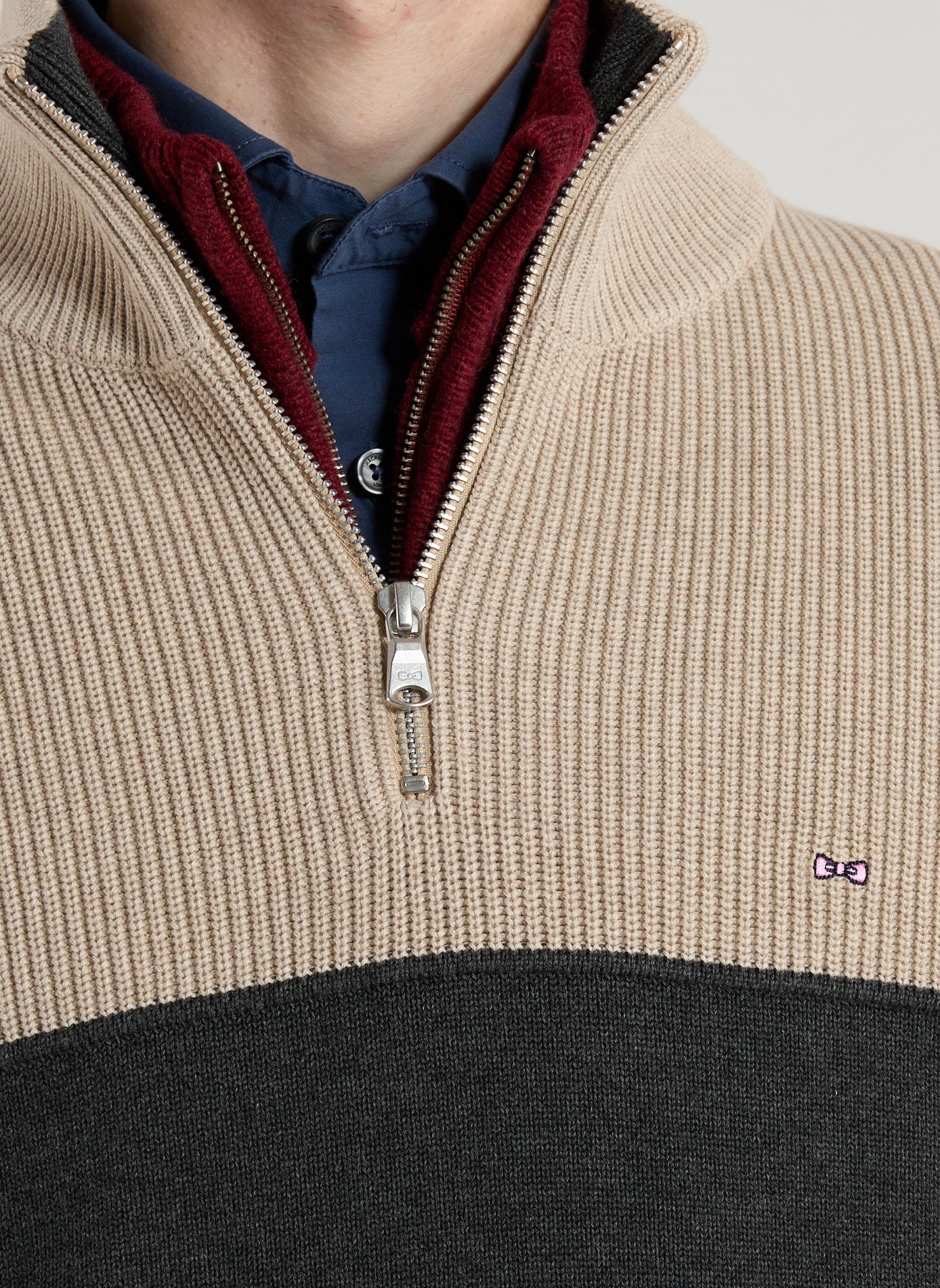 Zip-Neck Jumper EDEN PARK Grey