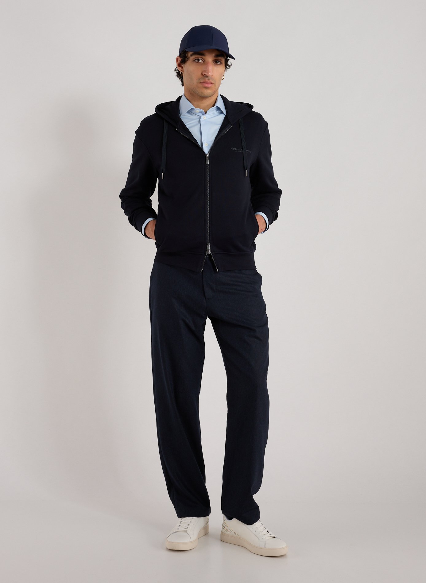 Cotton Hooded Sweatshirt ARMANI EXCHANGE Blue