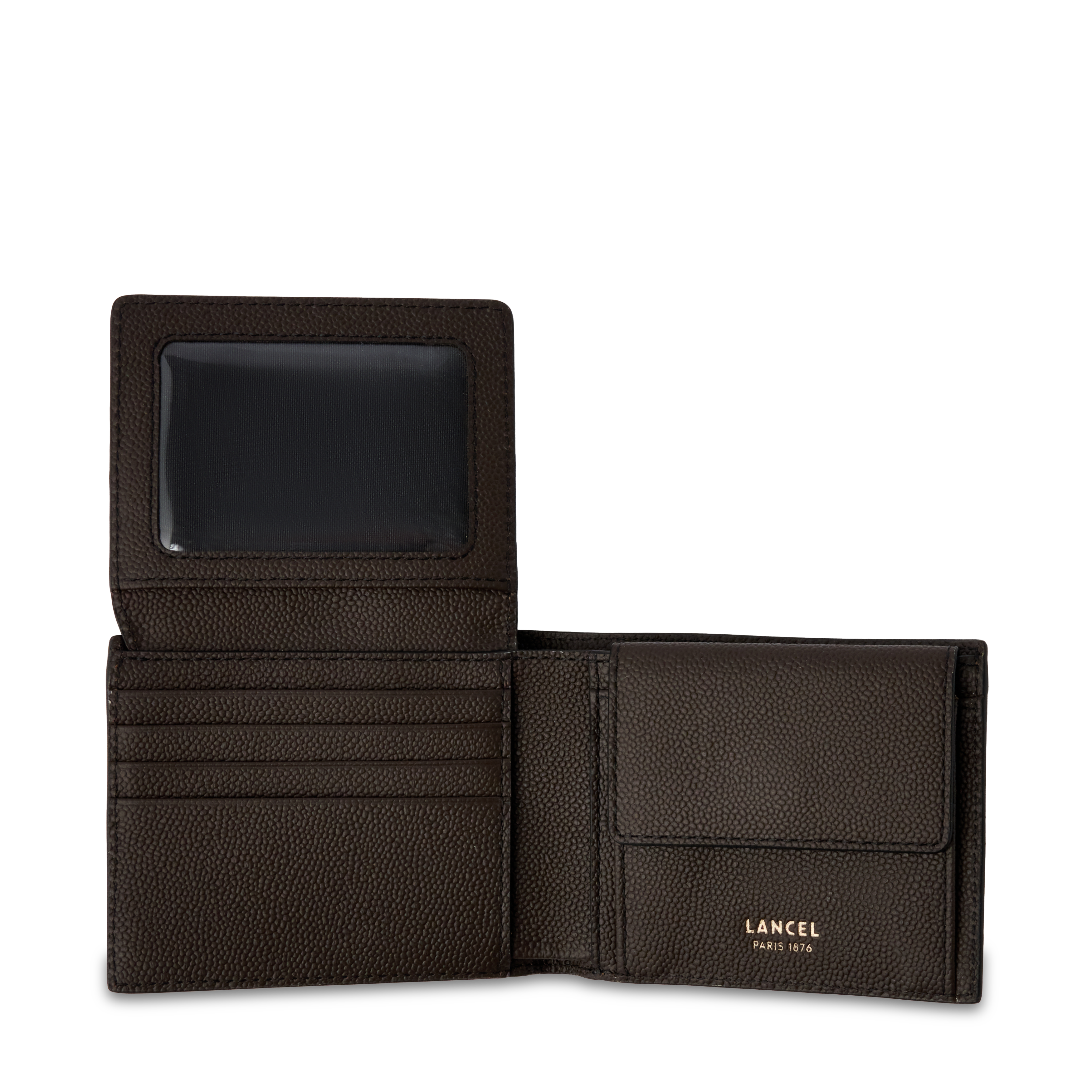 Porte monnaie rabat charlie de lancel en cuir LANCEL Gris