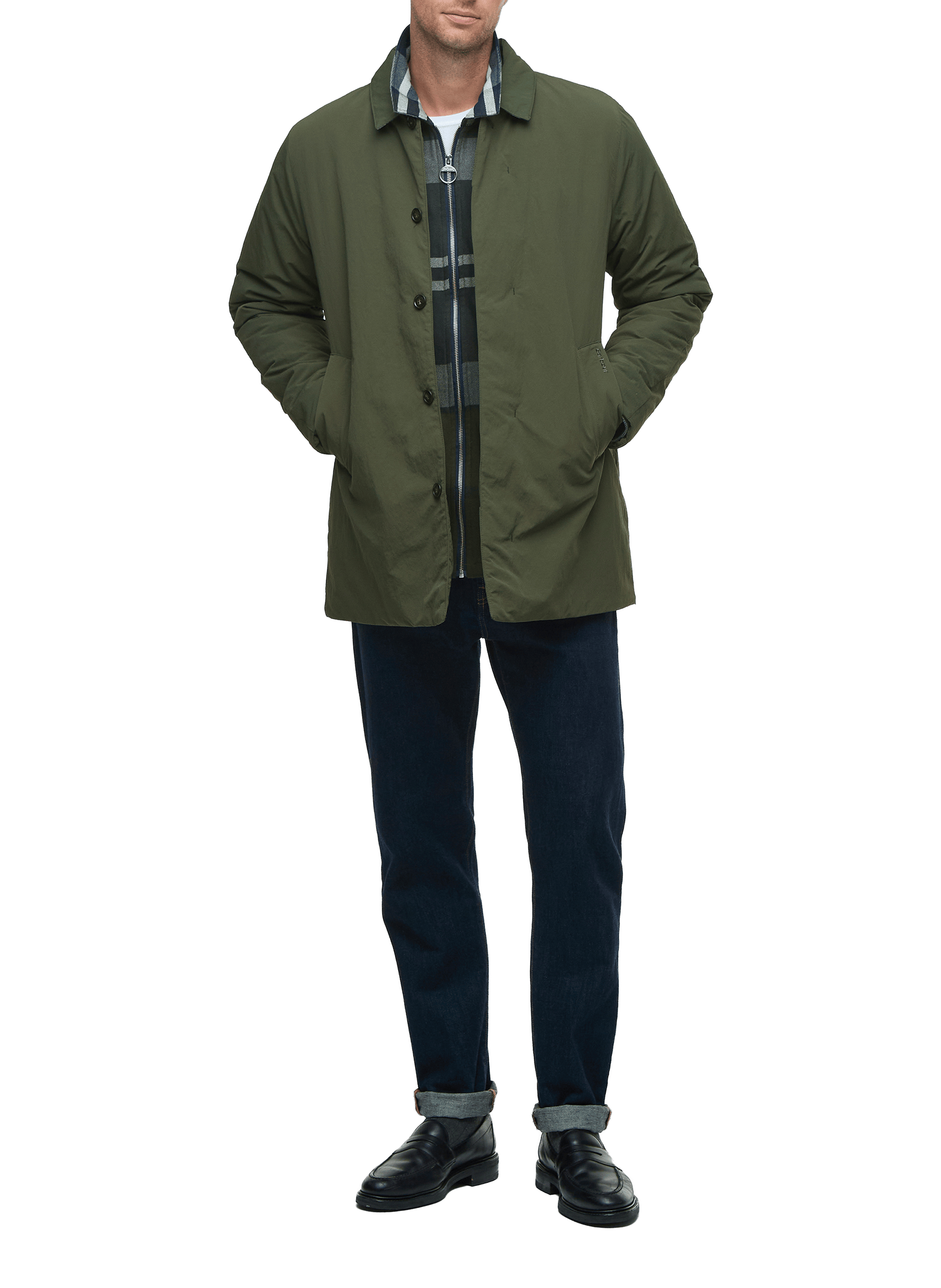 Veste imperméable col classique BARBOUR Kaki