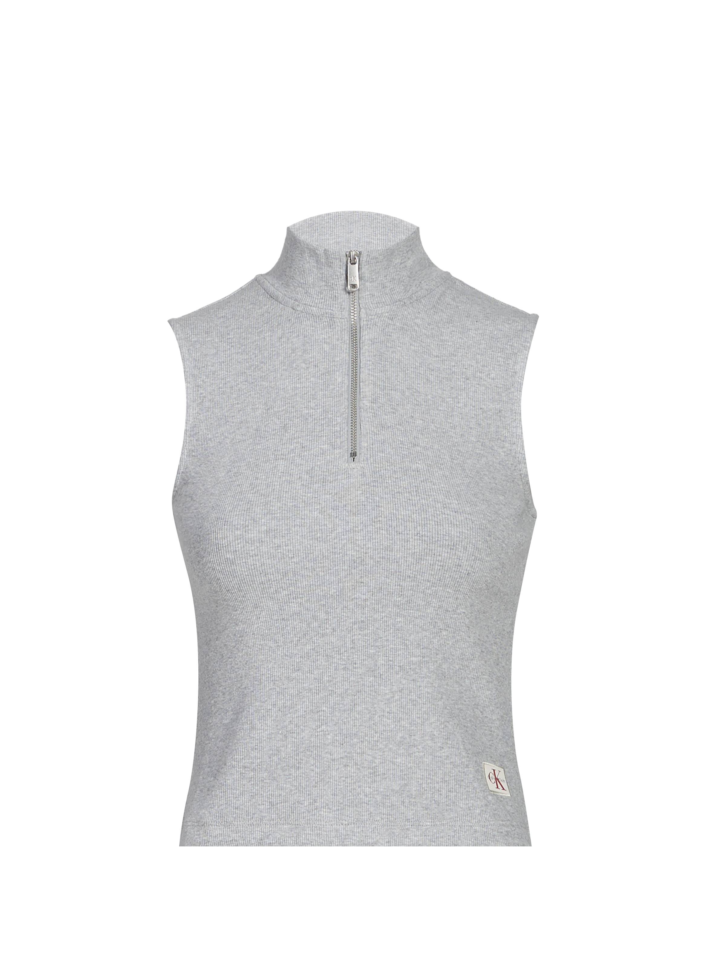 Top à col zippé en coton  CALVIN KLEIN Gris