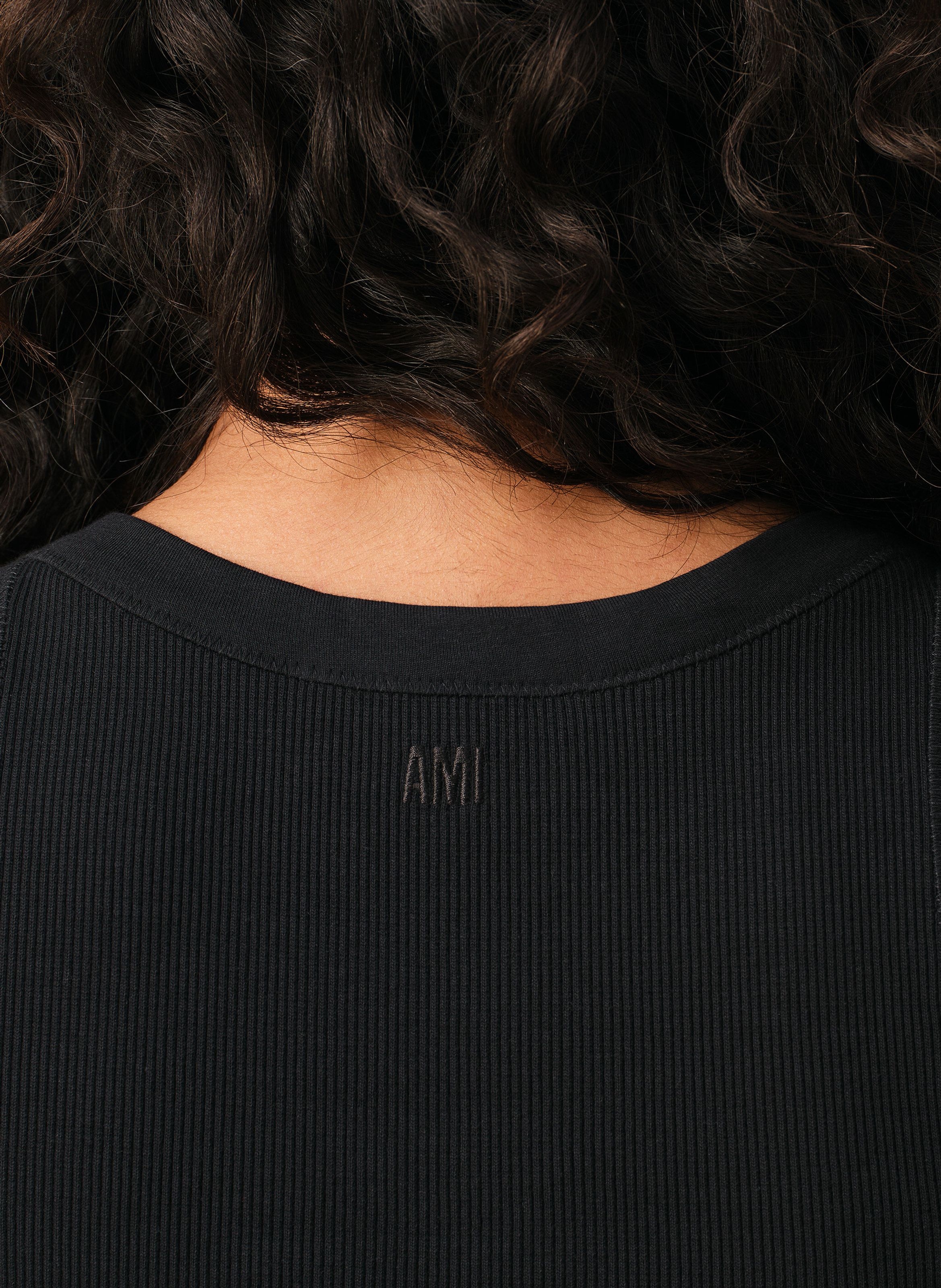 Debardeur ami de coeur en coton AMI PARIS Noir