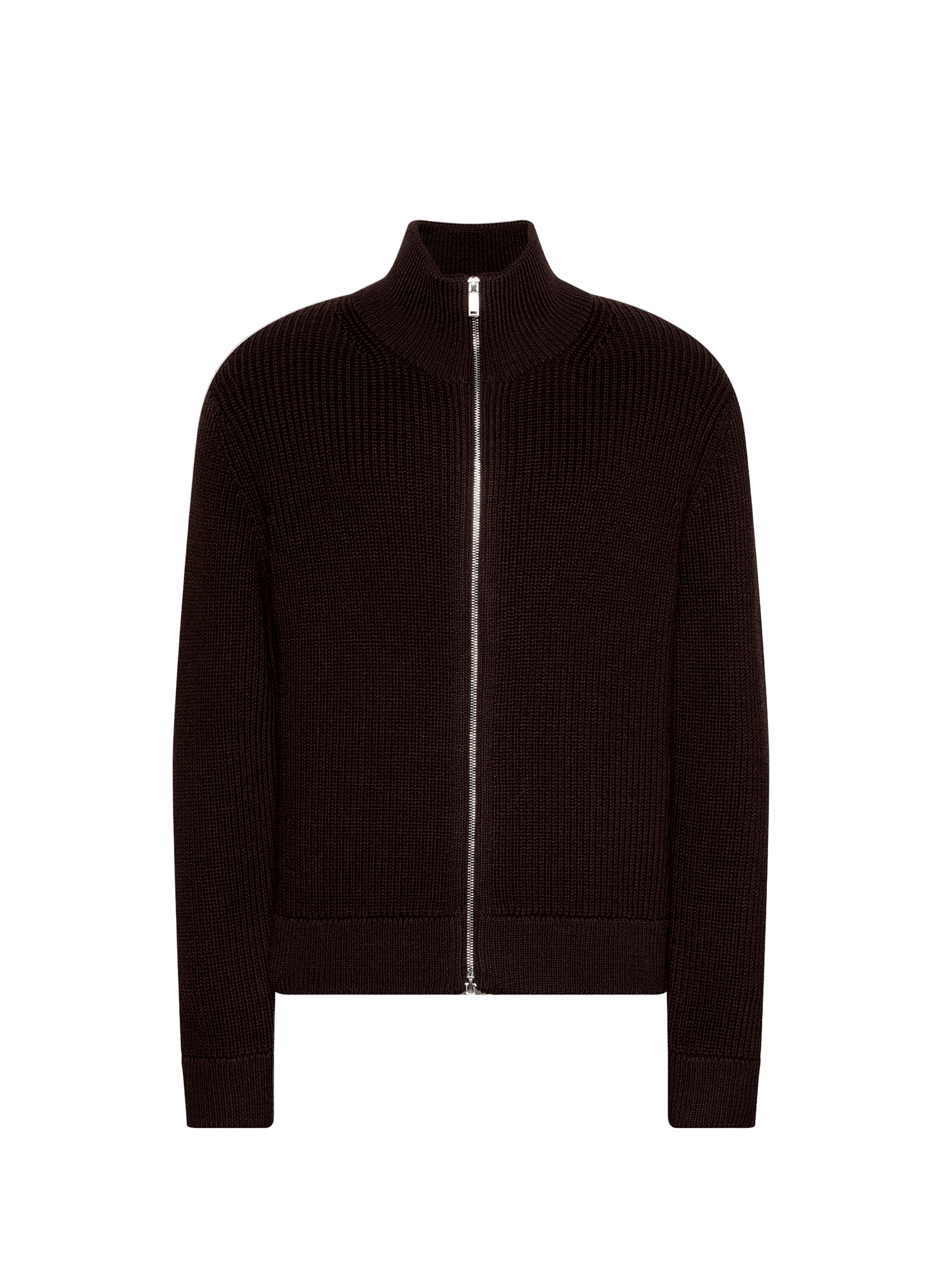 High-neck wool blend vest CALVIN KLEIN Brown