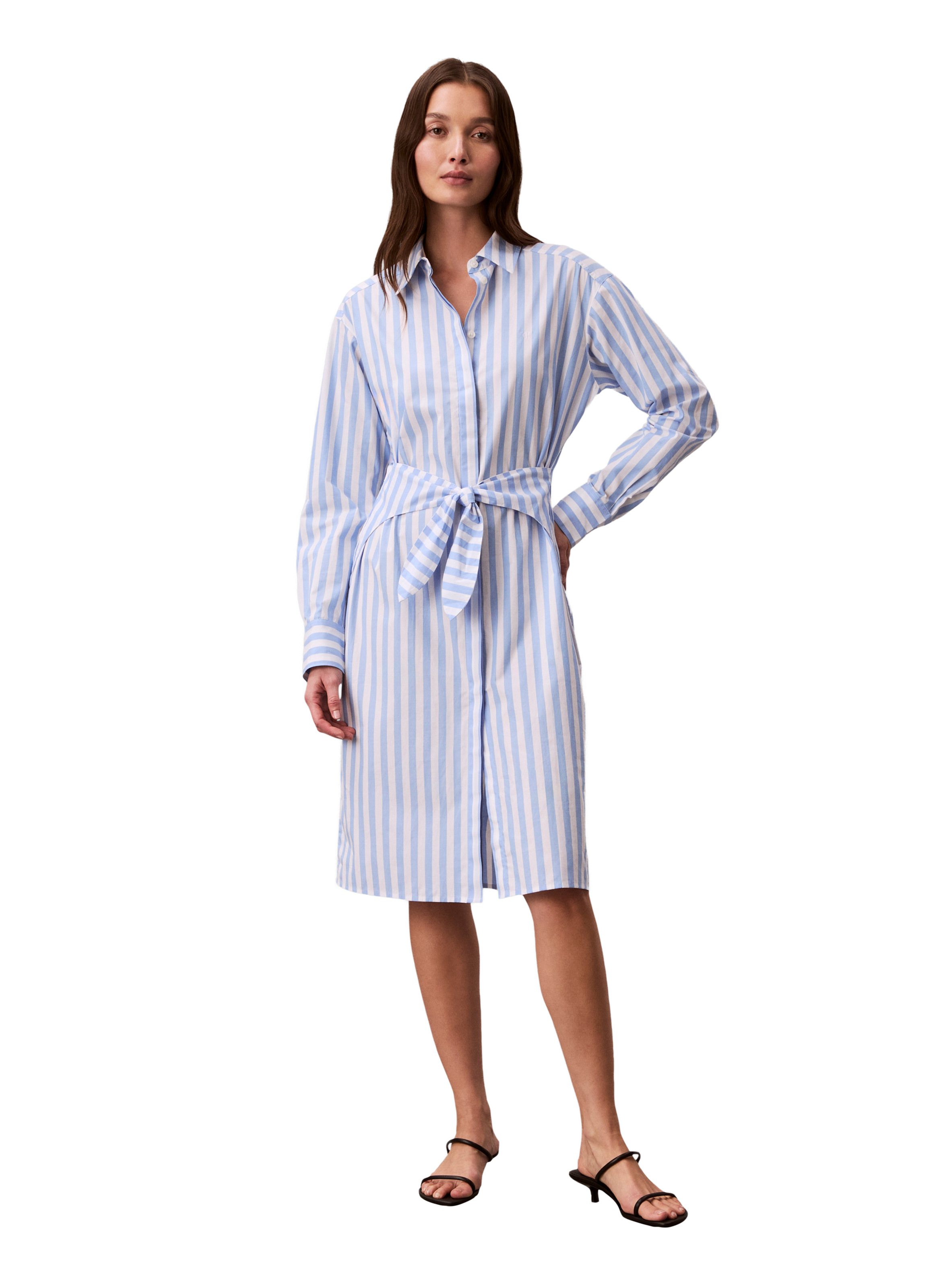 Robe à nouer à rayures en coton CALVIN KLEIN Multicolore