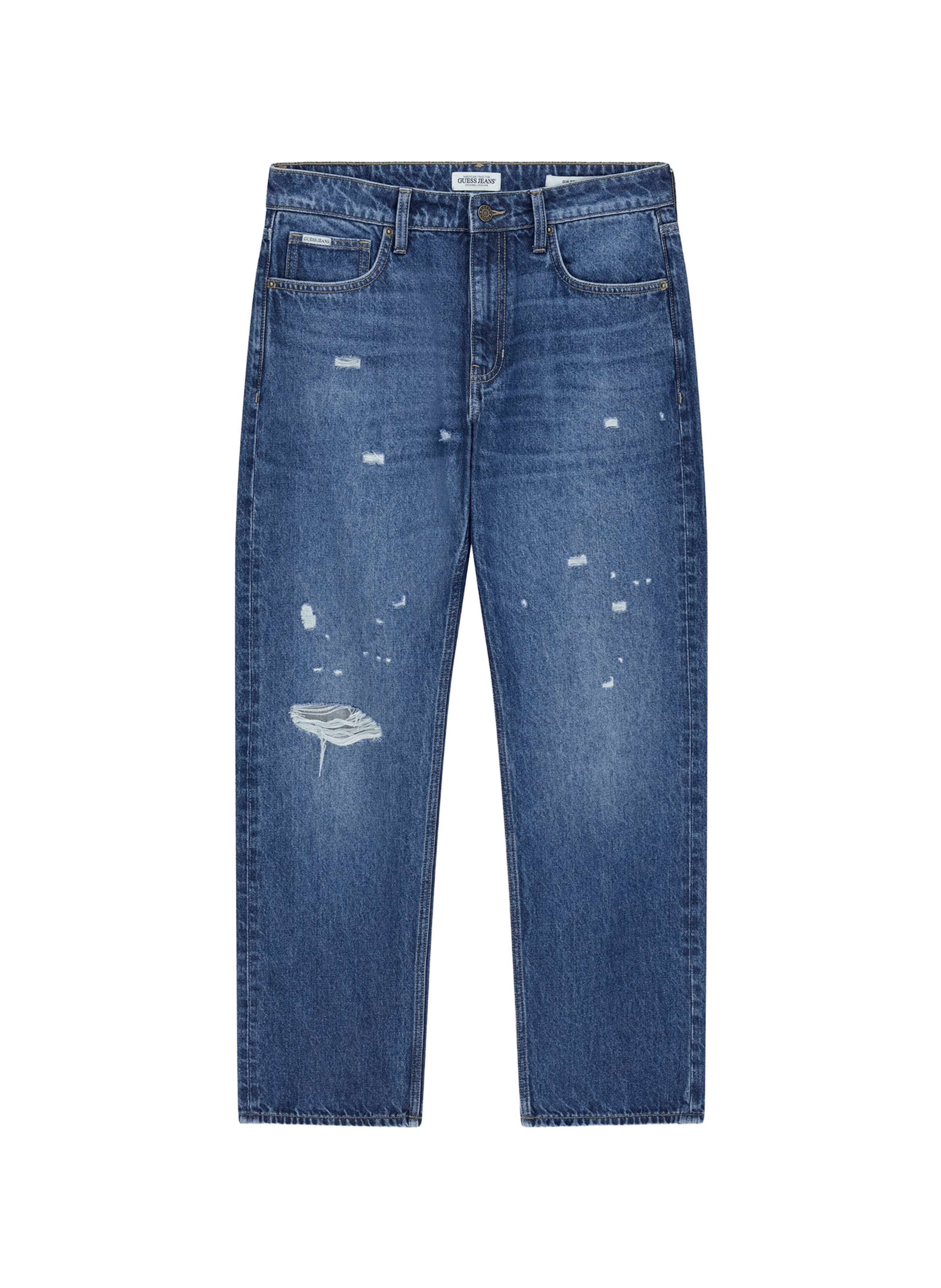 Jean droit en coton GUESS Bleu