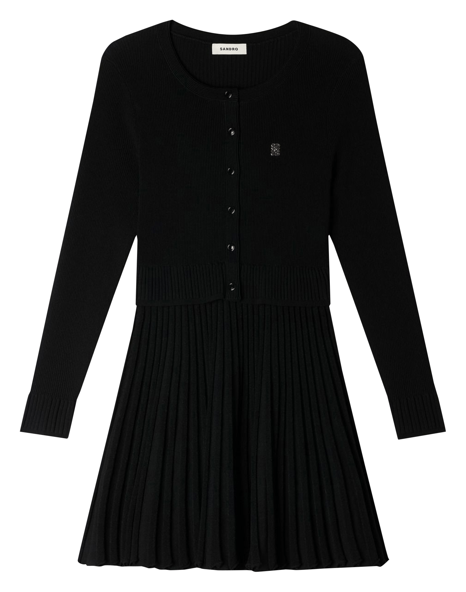 Robe courte col rond SANDRO Noir