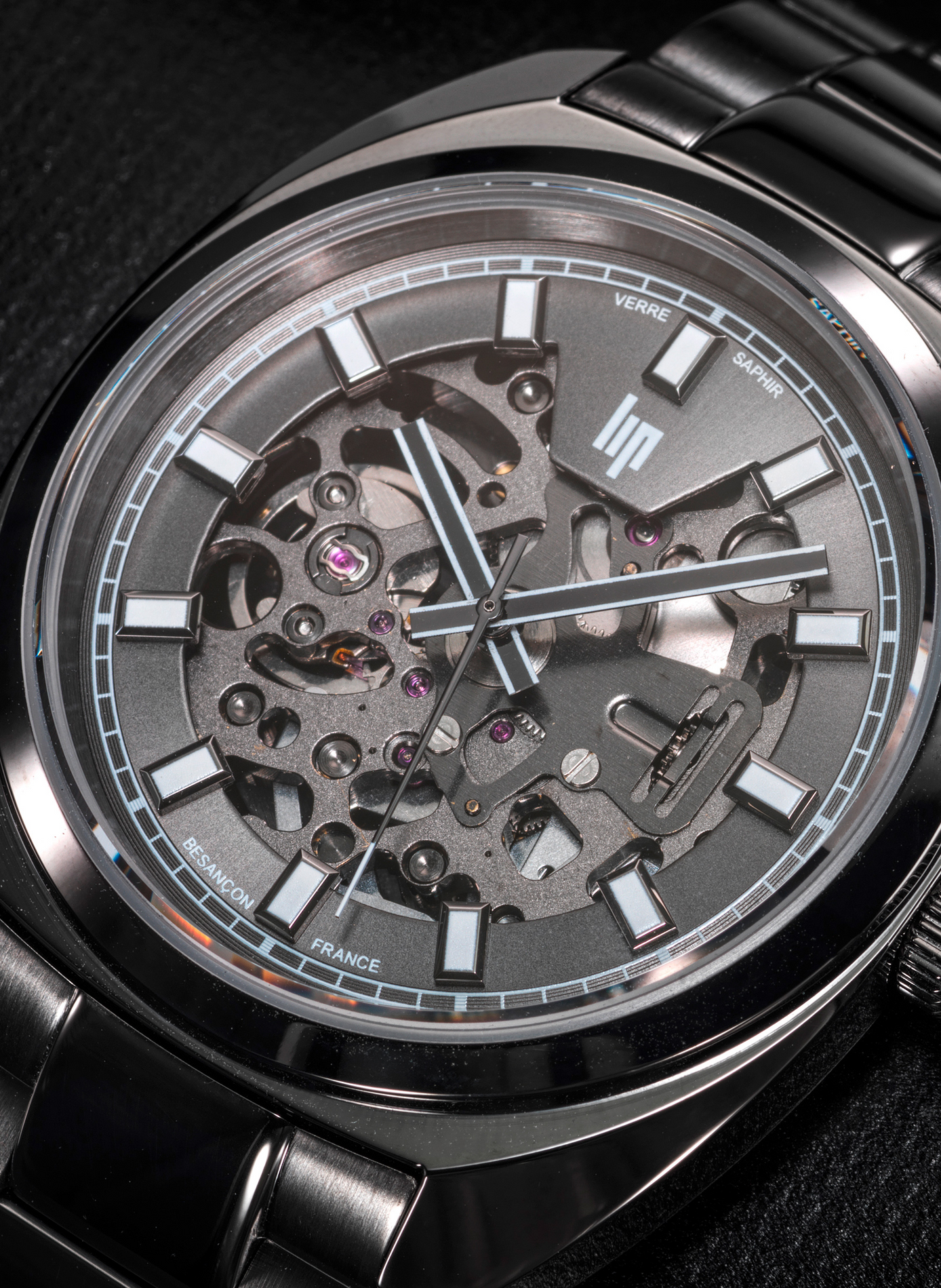 Montre automatique en acier inoxydable LIP Noir