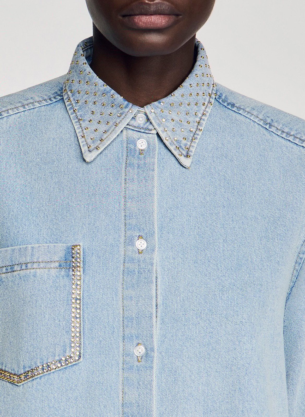 Chemise en denim SANDRO Bleu