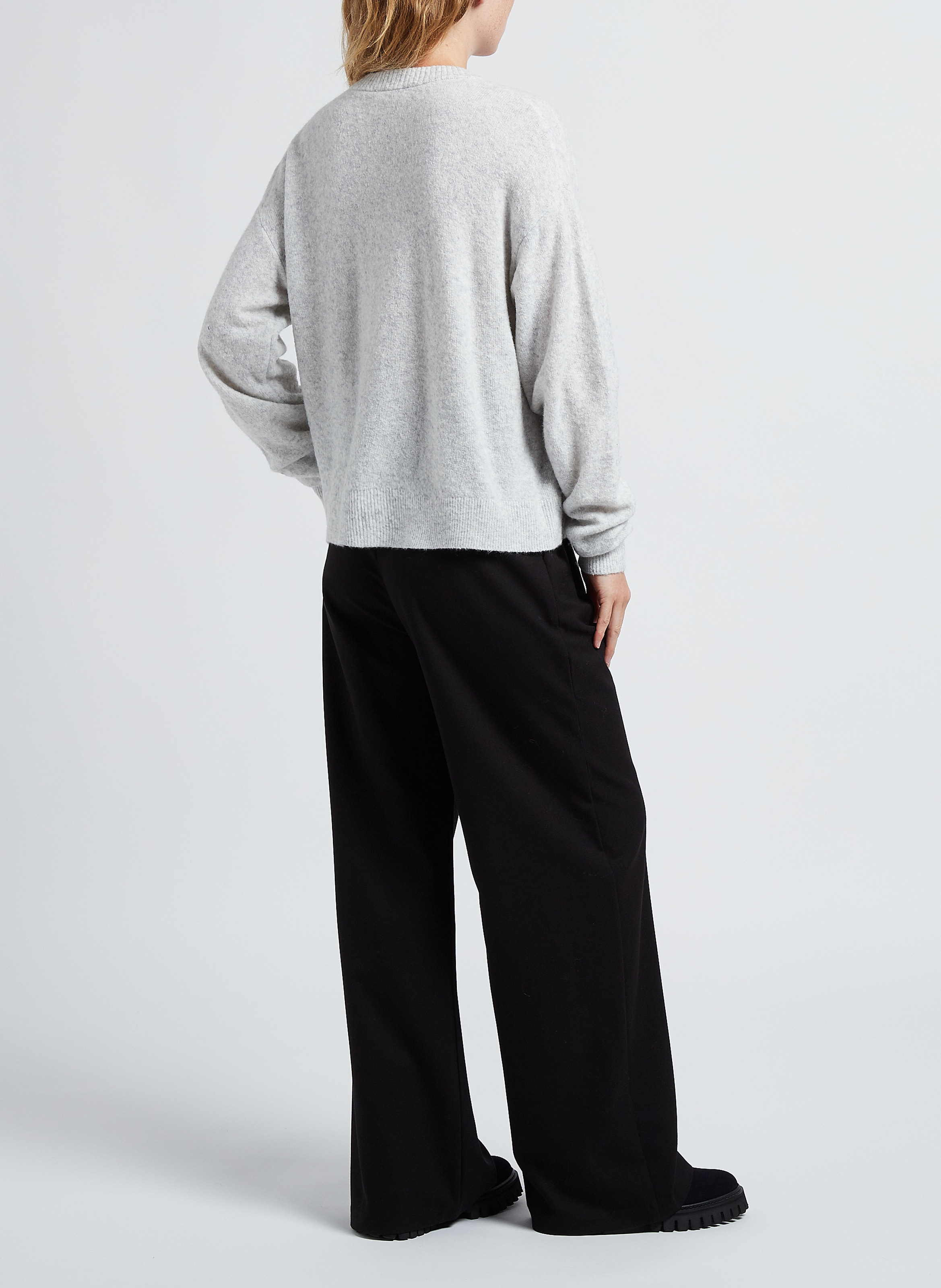 Gilet oversize col rond boutonné damsville AMERICAN VINTAGE Gris