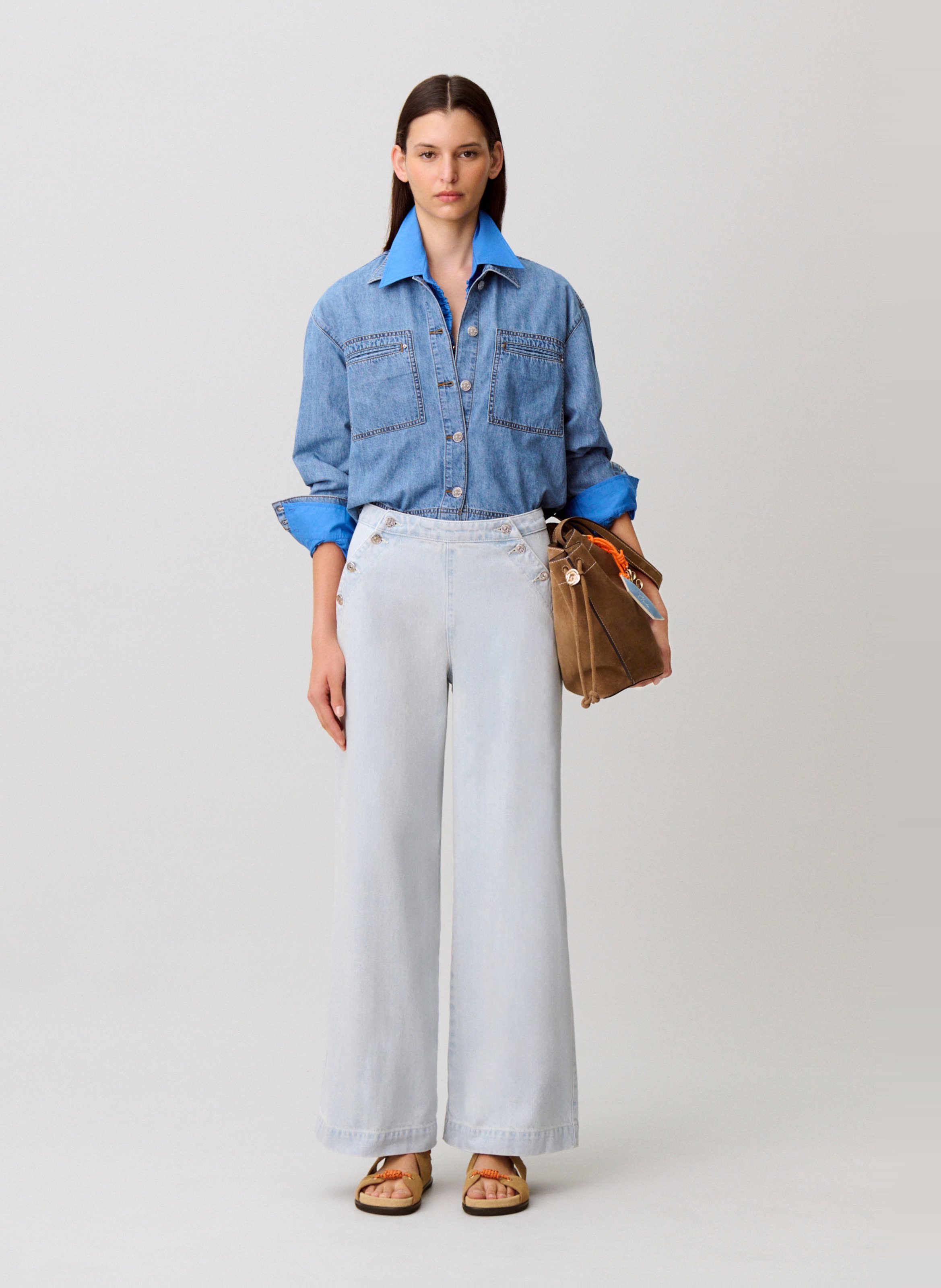 Jean large en coton CLAUDIE PIERLOT Bleu