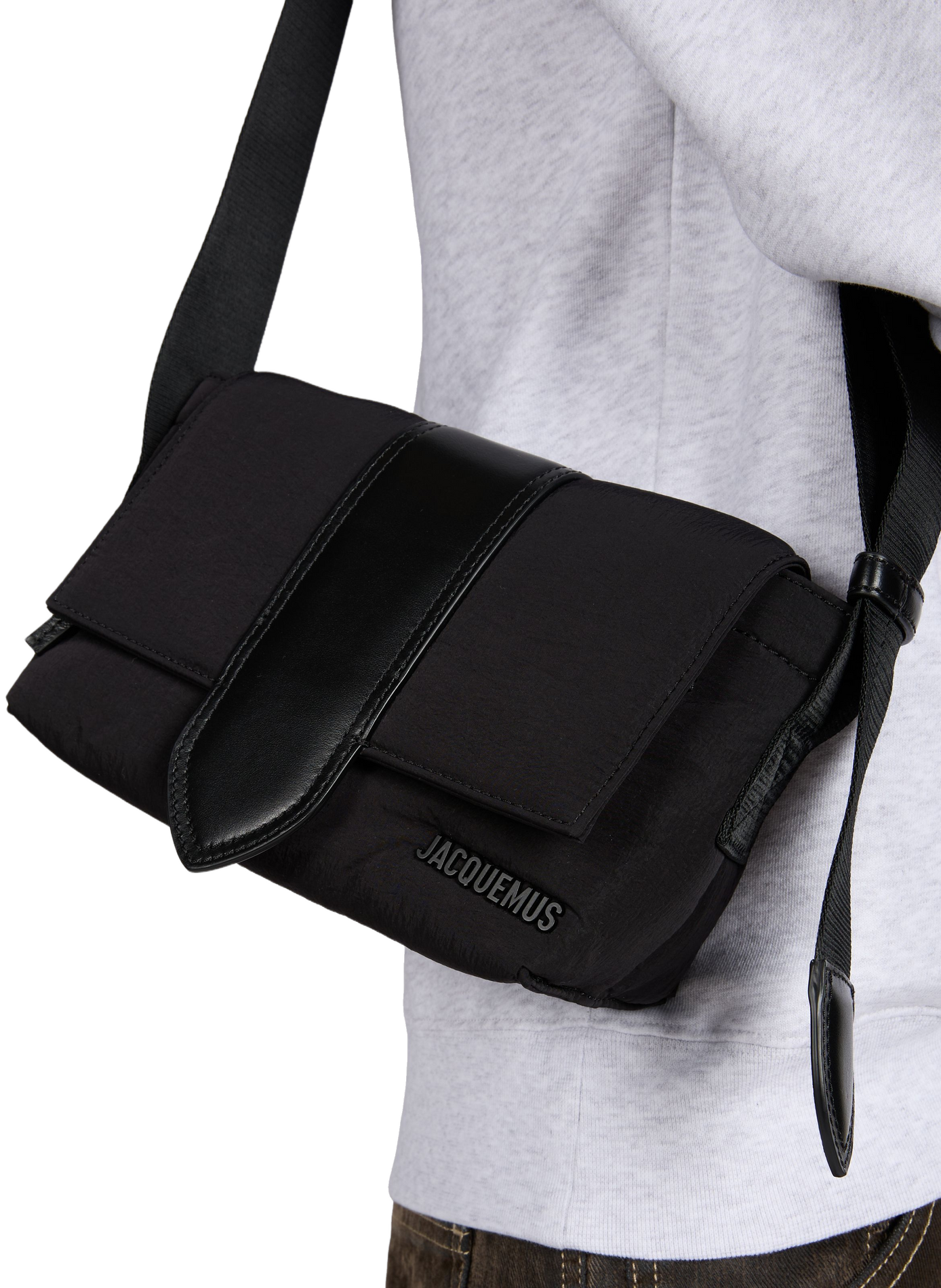 Sac à bandoulière Le Petit Messenger en coton JACQUEMUS Noir