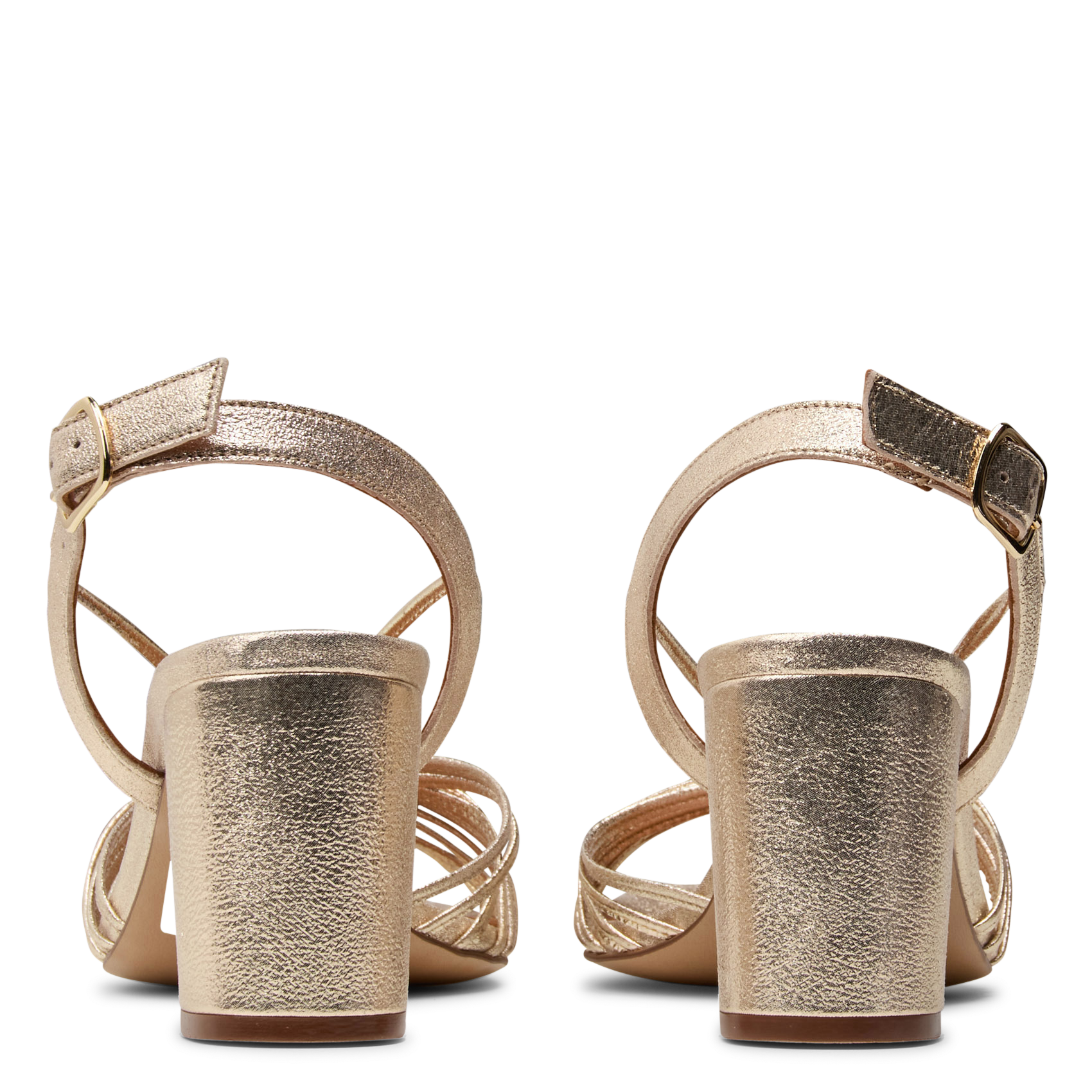 Sandales à talons en cuir métallisé sunny MAISON 123 Doré
