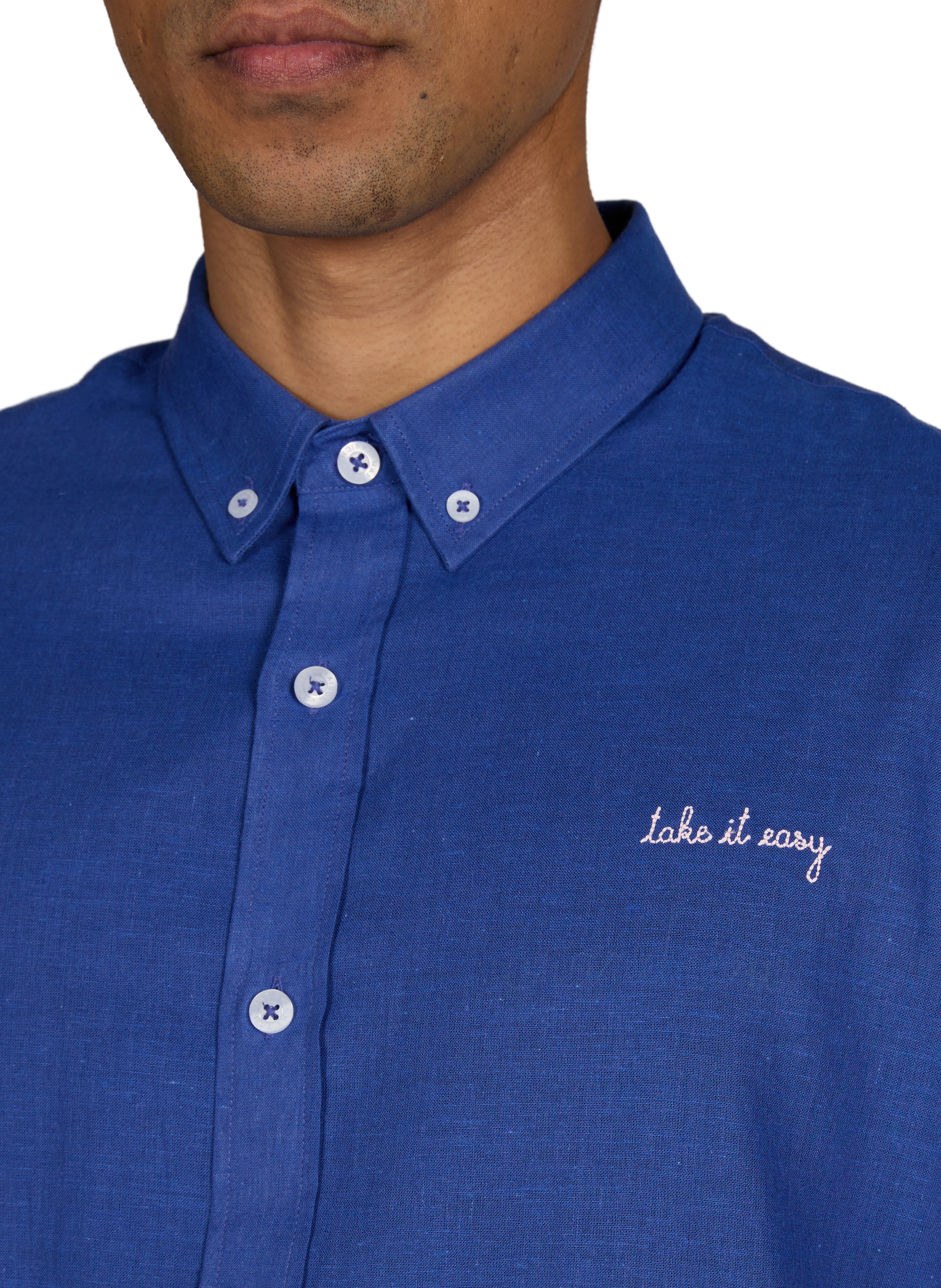 Malesherbes cotton and linen shirt MAISON LABICHE Blue