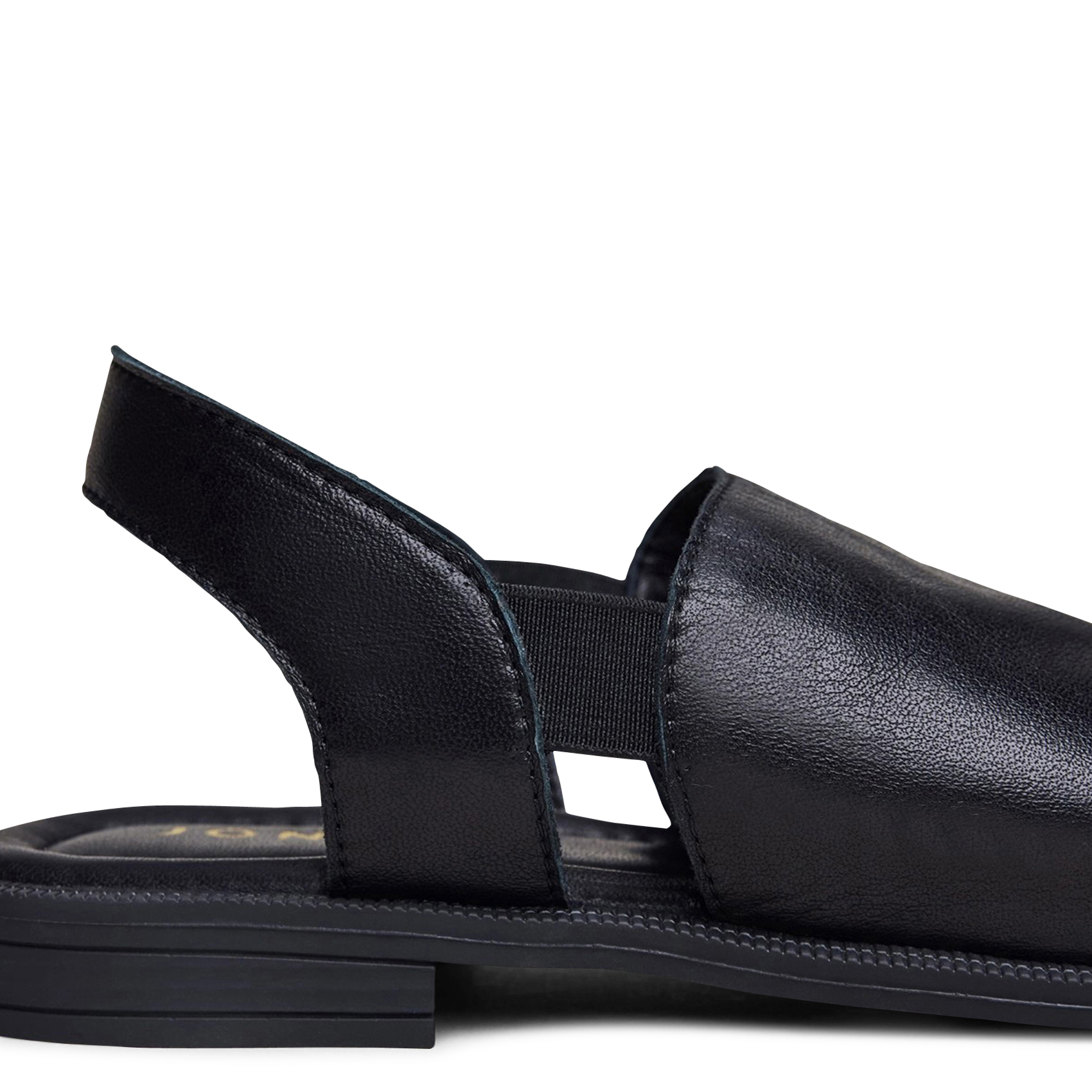 Sandales plates unies en cuir jess JONAK Noir