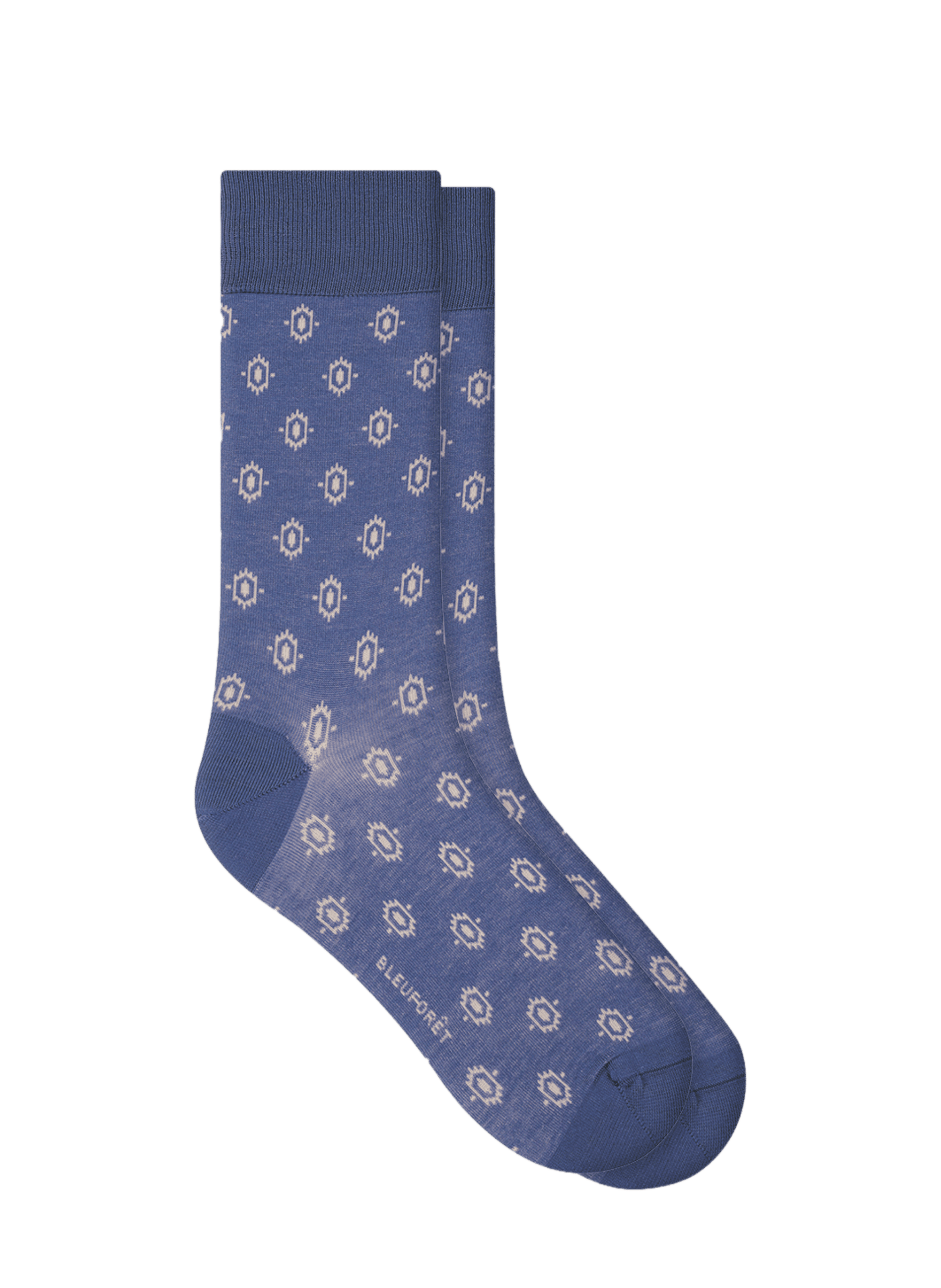 Patterned mid-calf socks BLEUFORÊT Blue