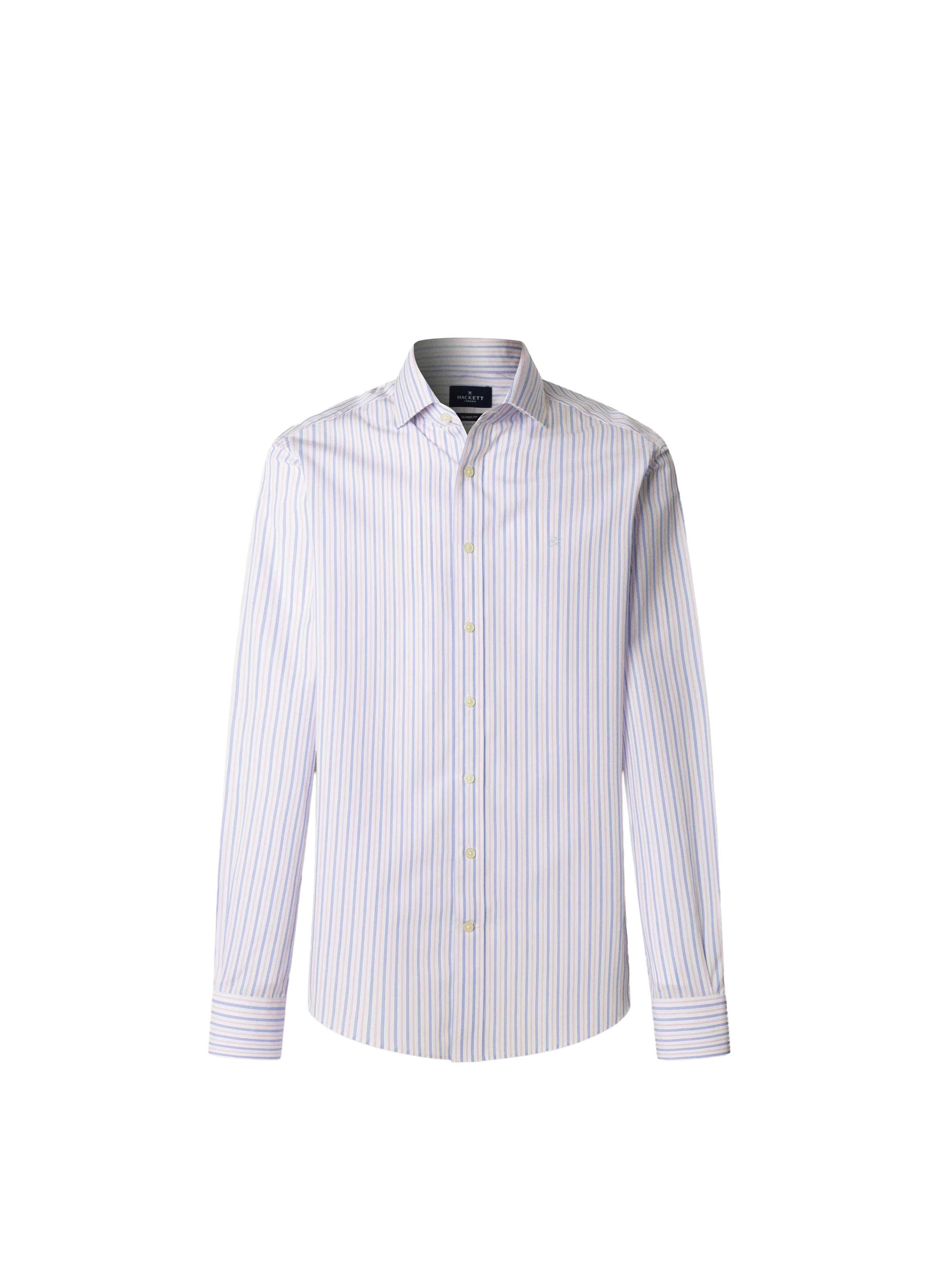 Straight striped cotton shirt HACKETT Pink