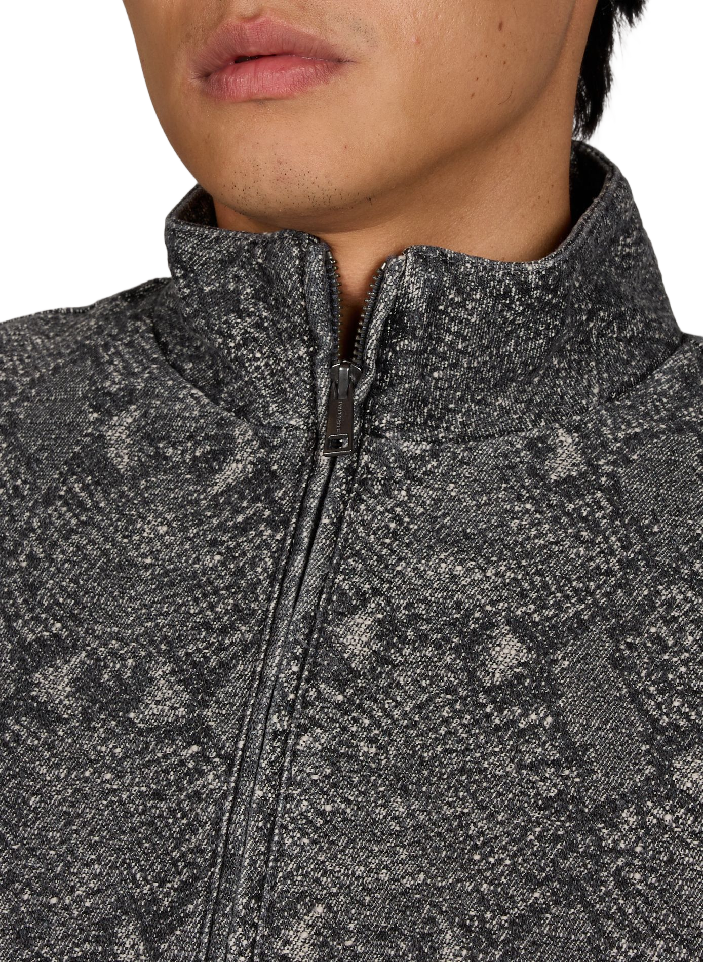 Oversized high-neck cotton blend printed jacket DAILY PAPER Blue