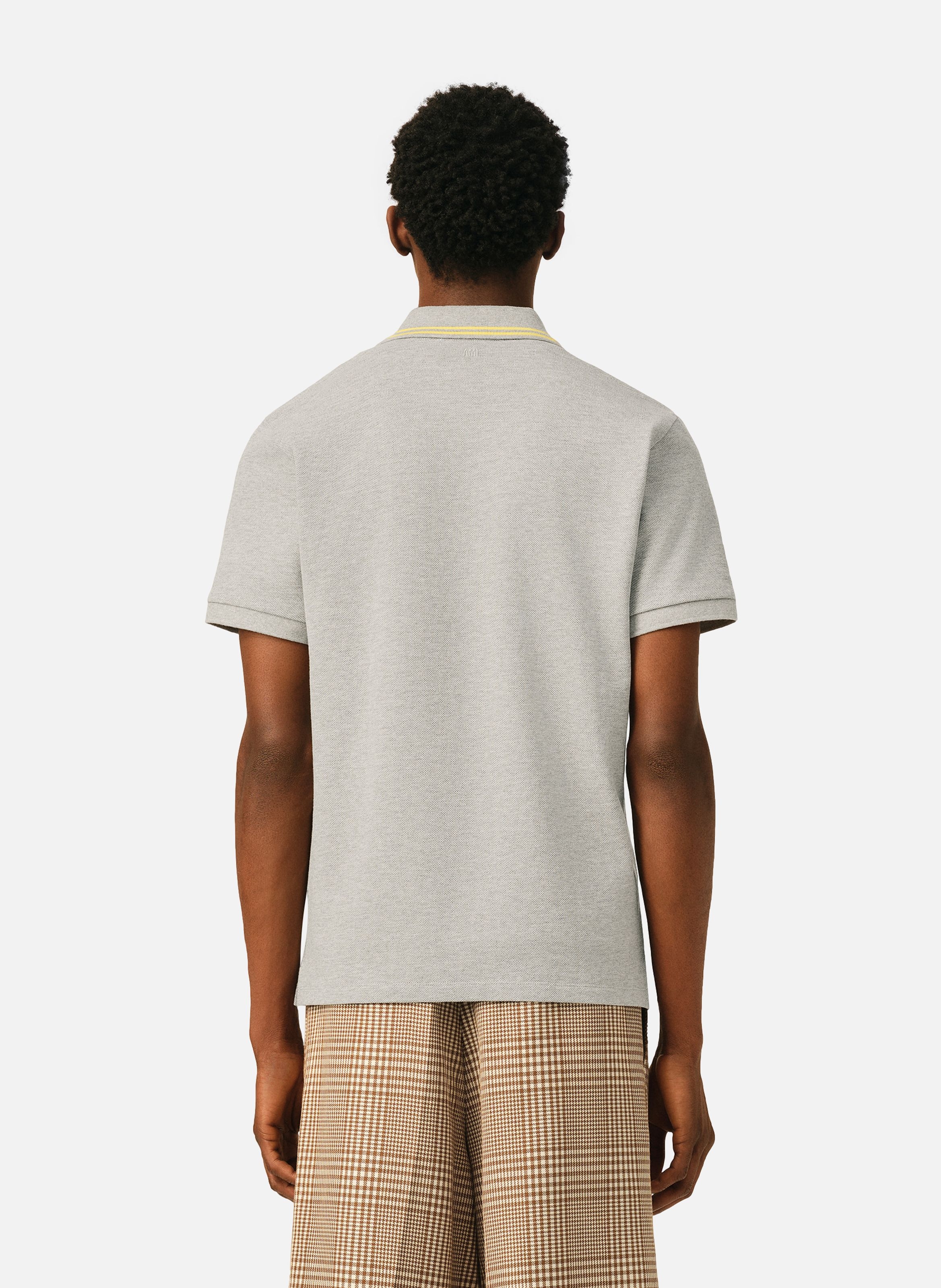 Polo ami de coeur en coton AMI PARIS Gris