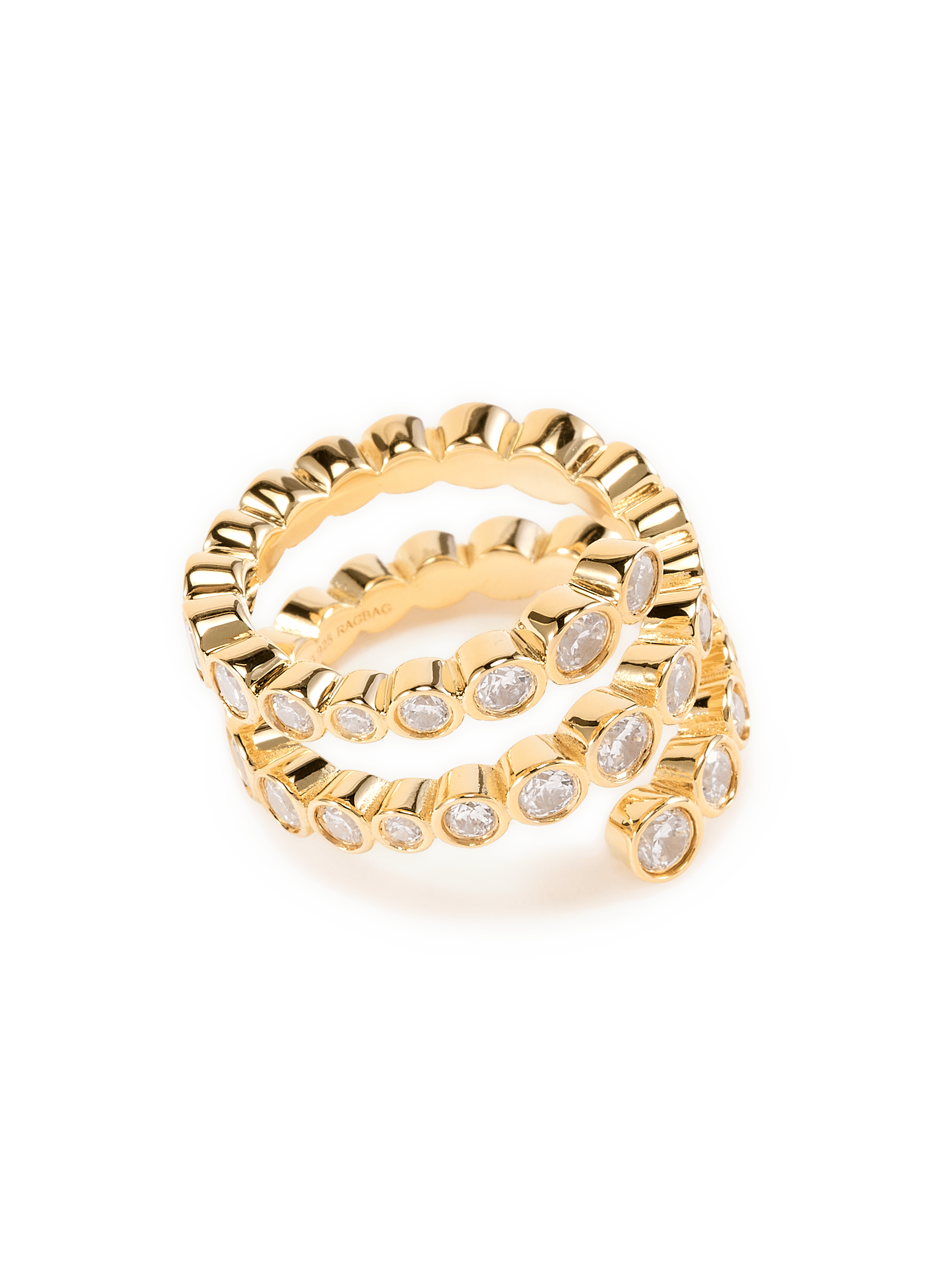 Bague spirale Odette avec pierres RAGBAG Doré