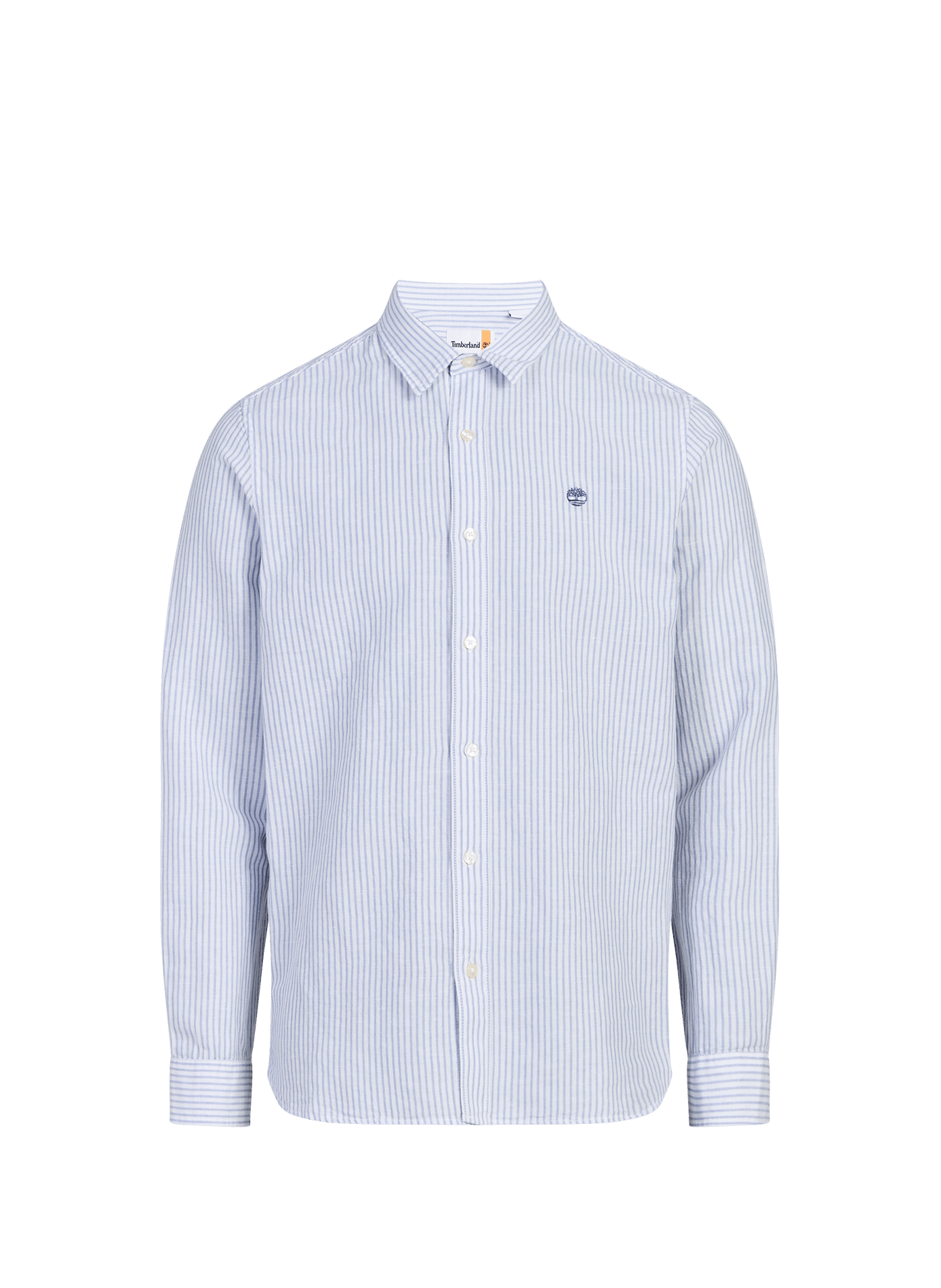 Chemise rayée droite en coton et lin TIMBERLAND Bleu