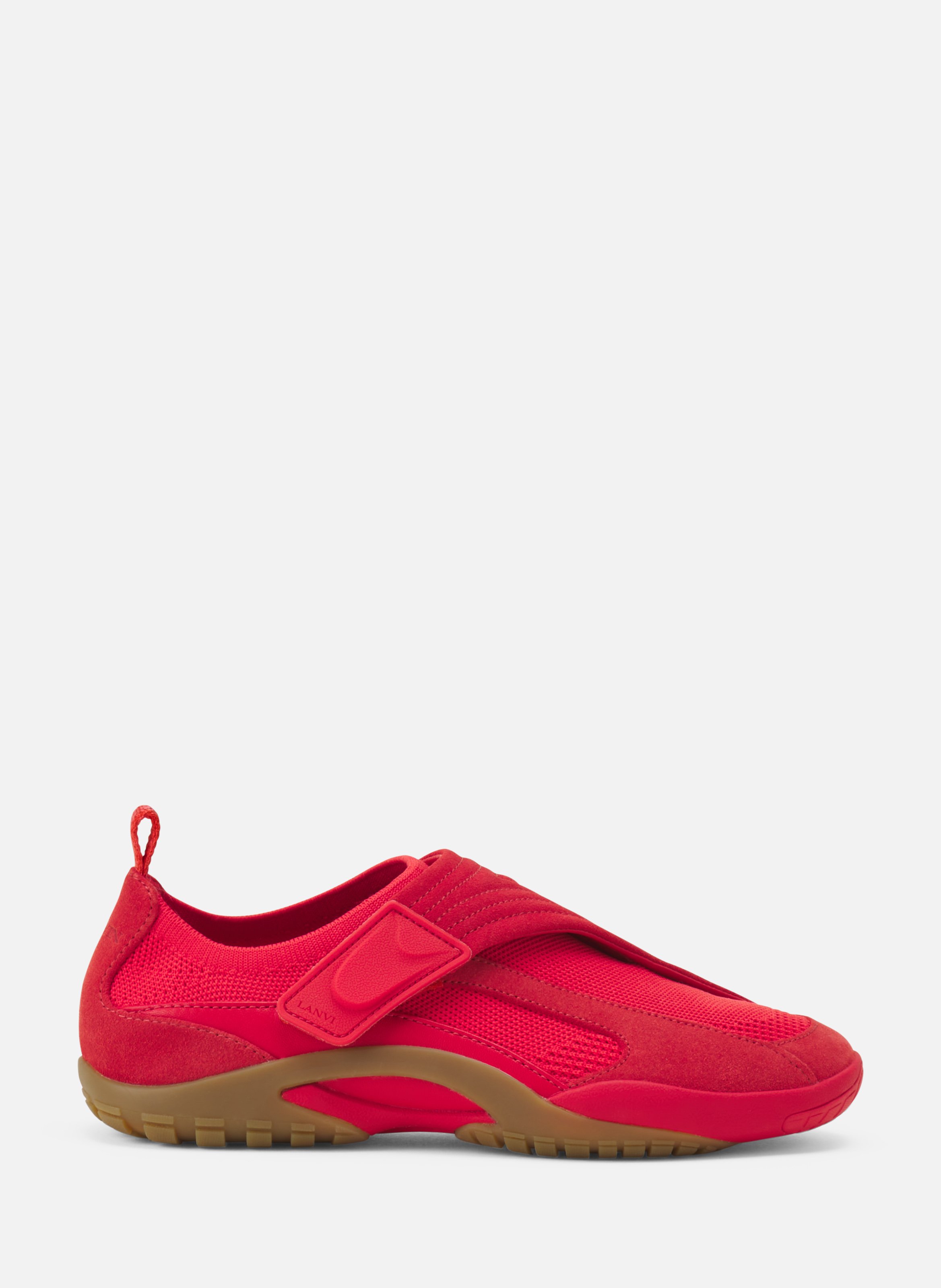 Sneaker lnv1 en suede tricote LANVIN Rouge