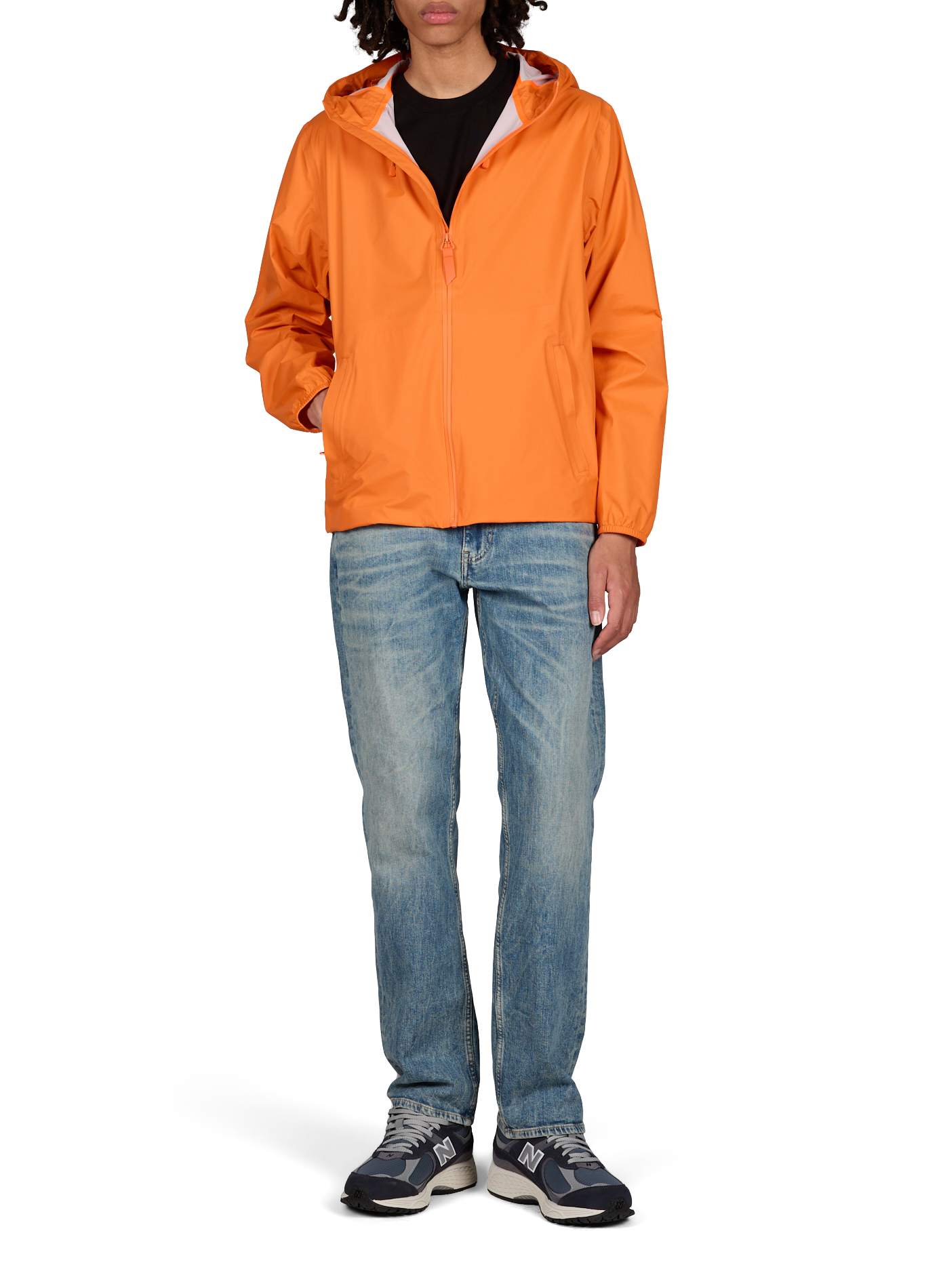 Solid straight hooded jacket GERTRUDE ET GASTON Orange