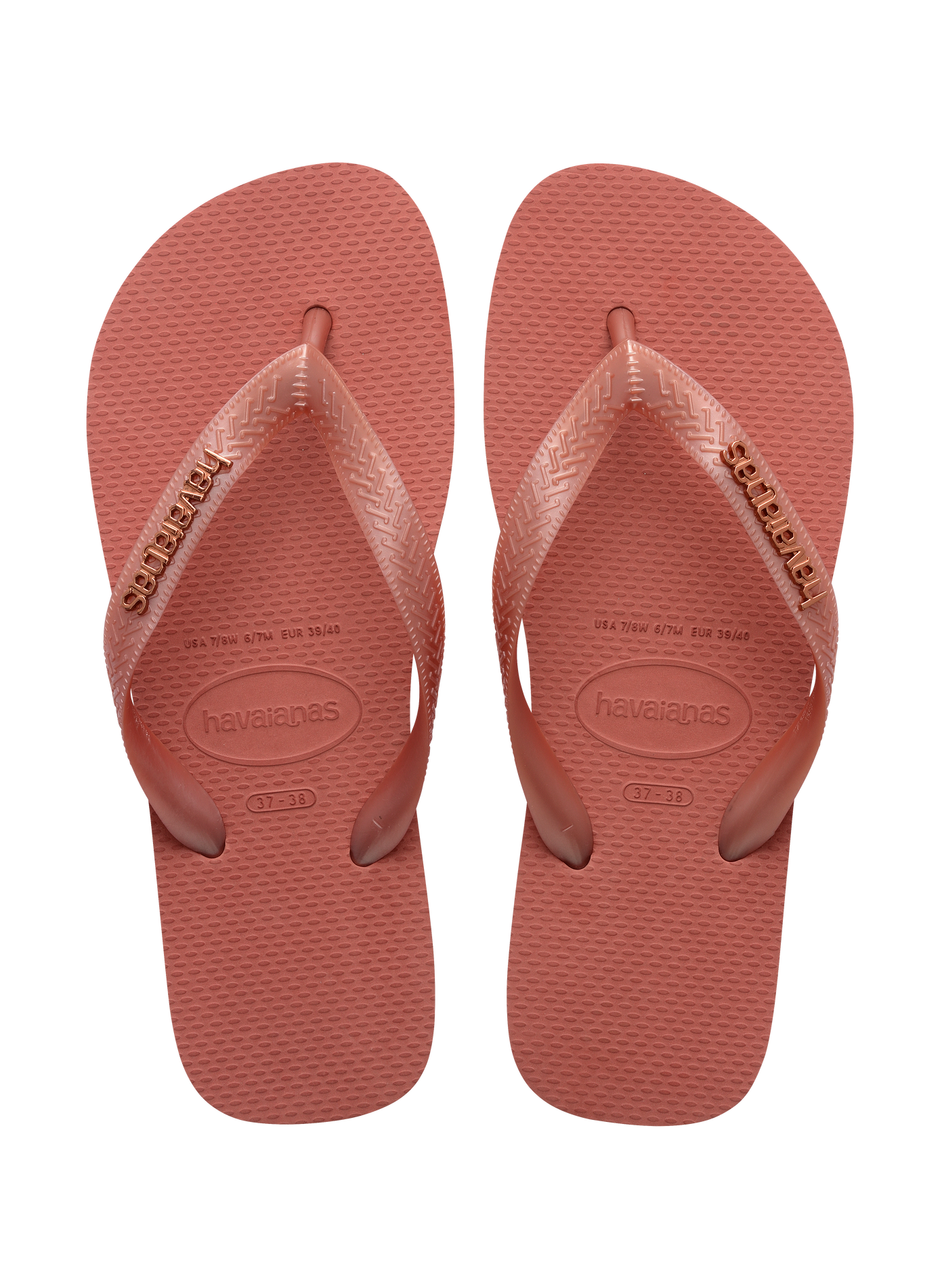 Infradito con logo metallico Rosa
