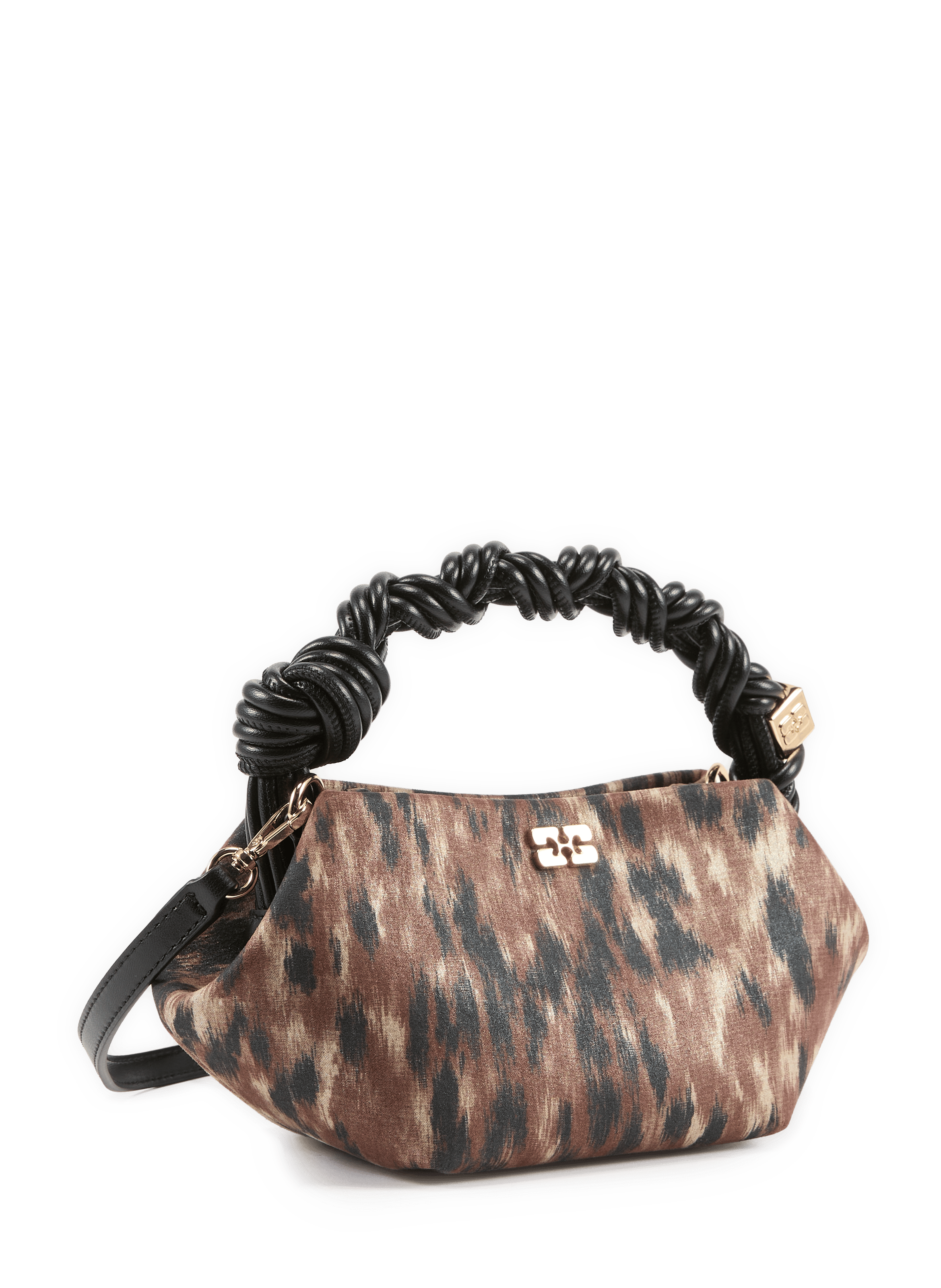 Sac à main Bou small à imprimé  GANNI Marron
