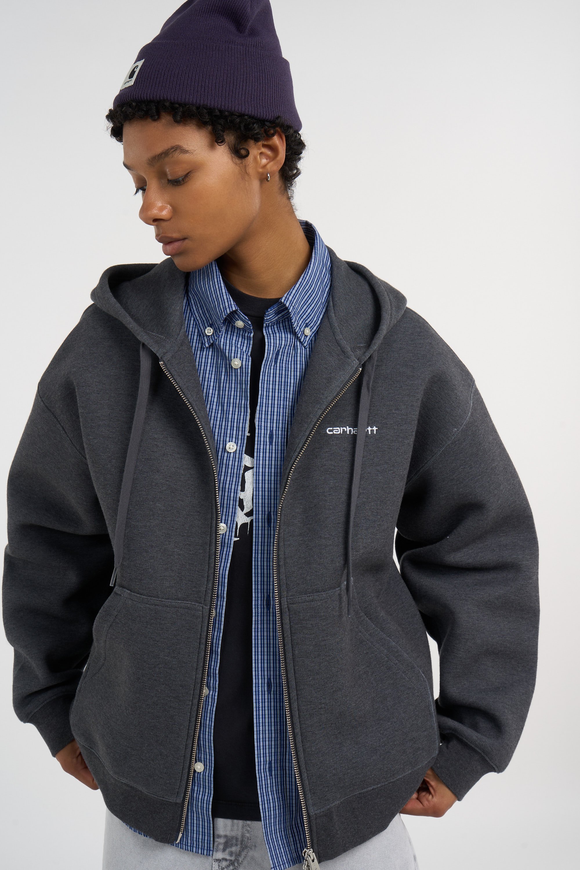 Hoodie zippé w' hooded alda jacket CARHARTT WIP Noir