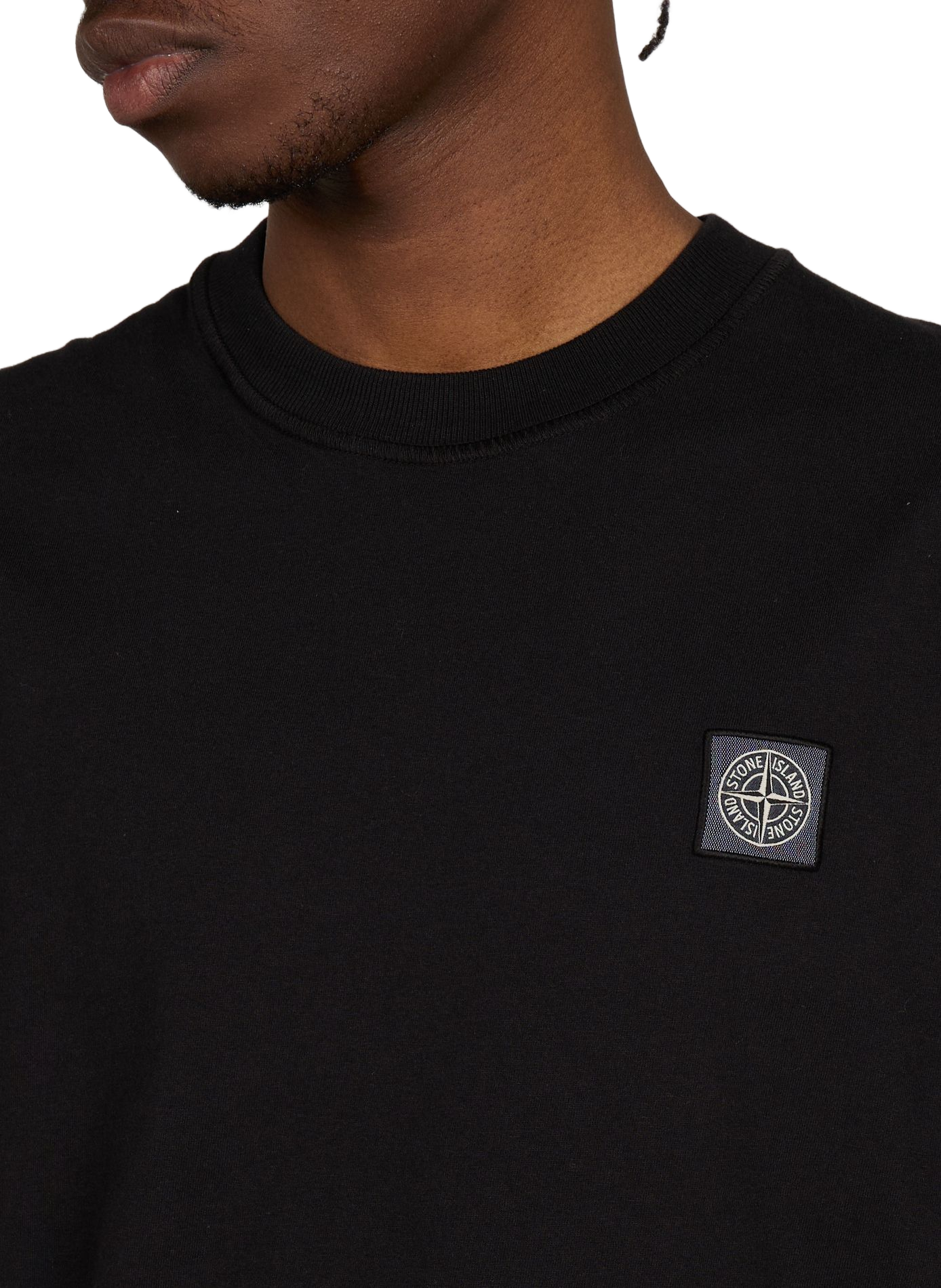 Straight round neck t-shirt STONE ISLAND Black