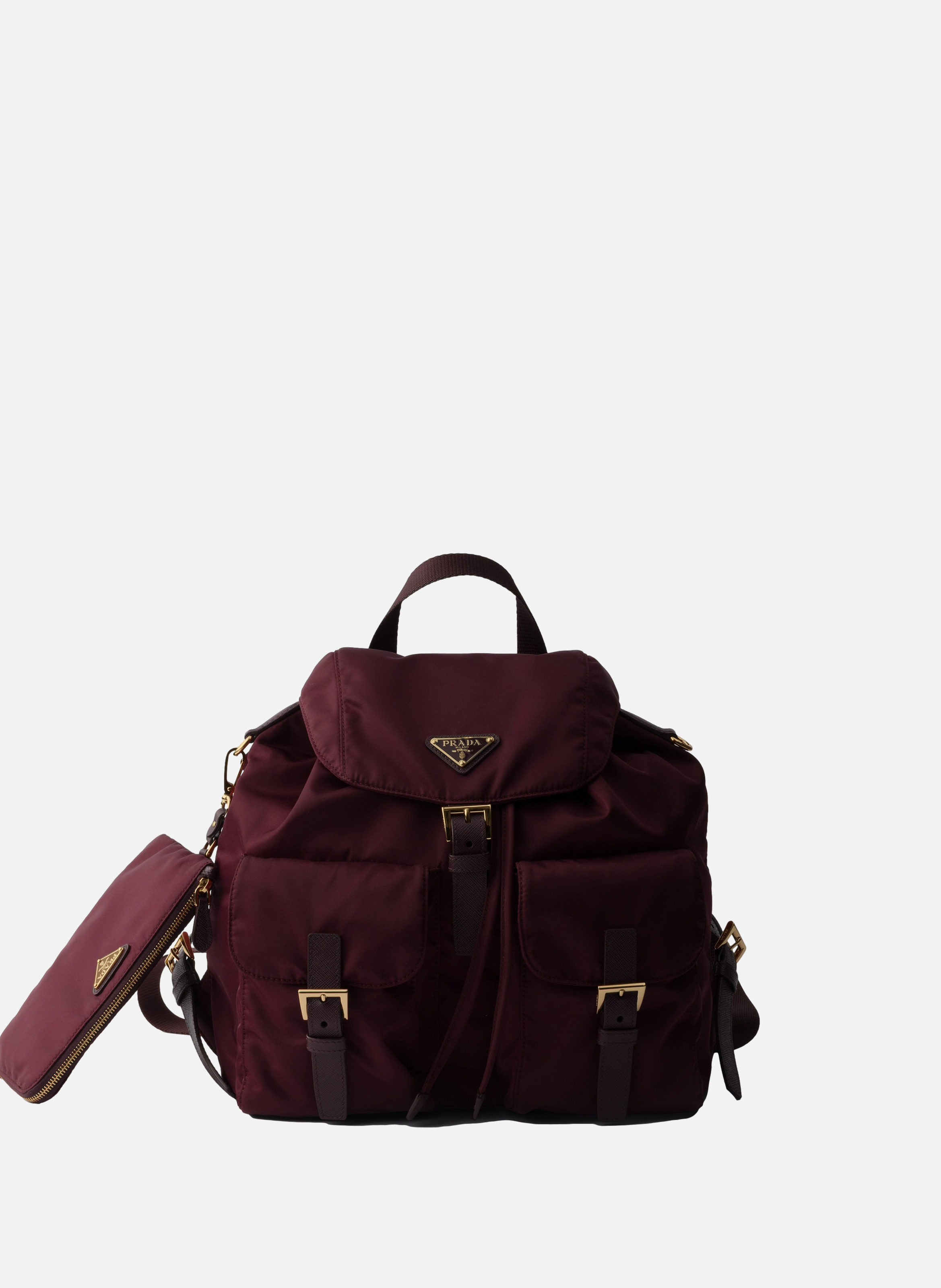 Sac à dos moyen en re-nylon PRADA Rouge